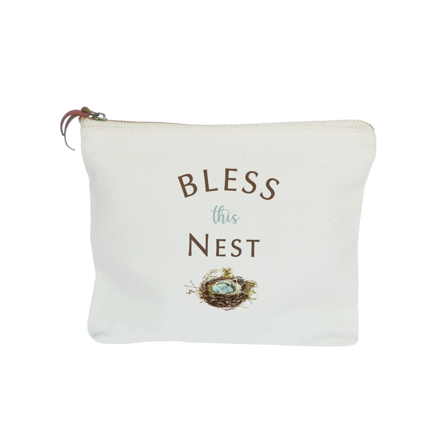 bless this nest zipper pouch