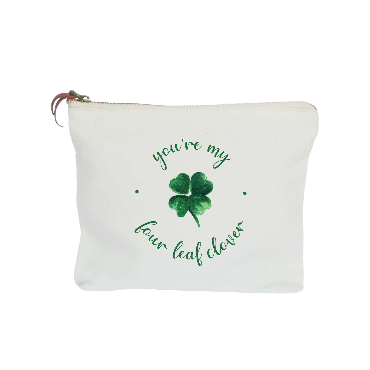 you're my four leaf clover zipper pouch