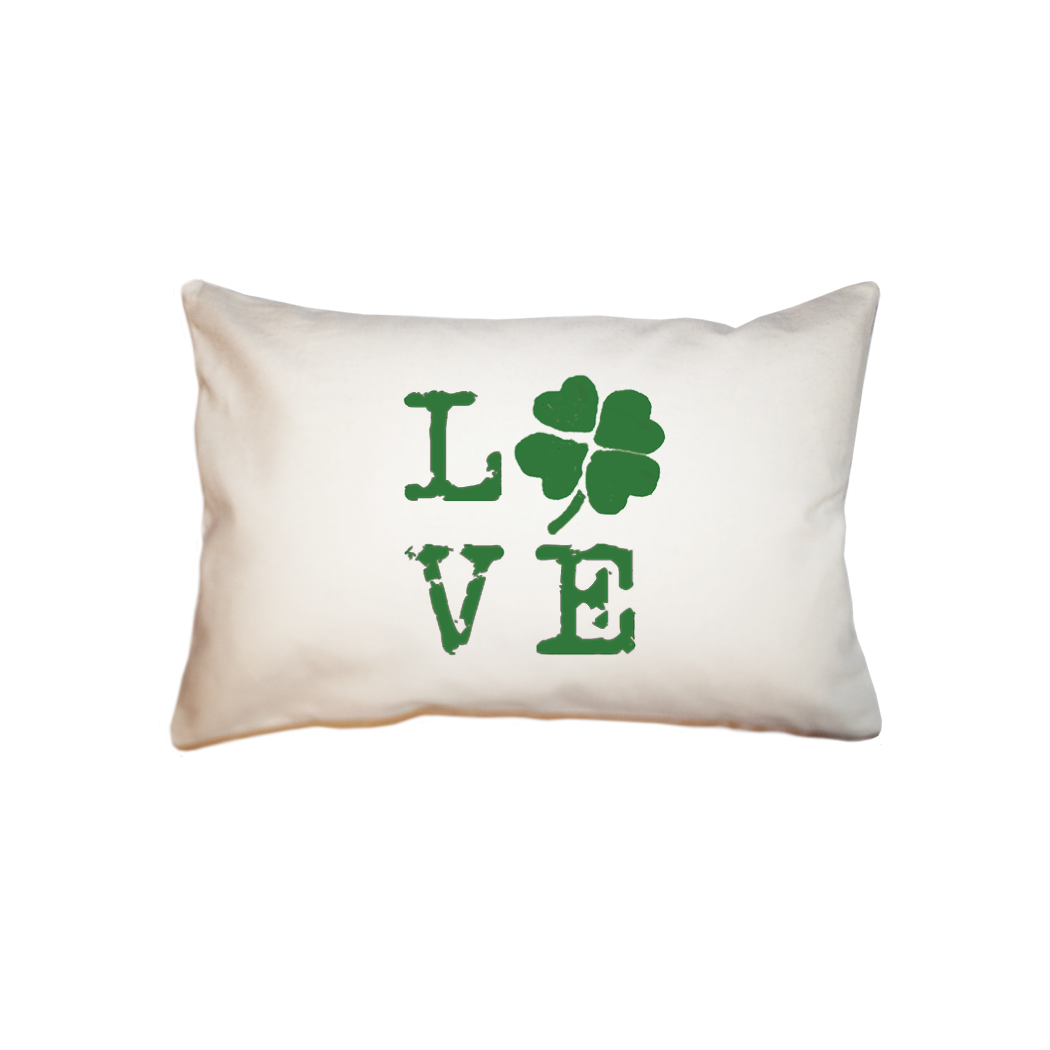 love shamrock distressed small accent pillow