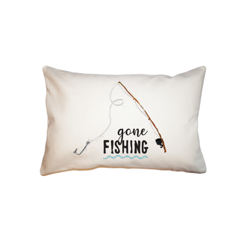 gone fishing small accent pillow