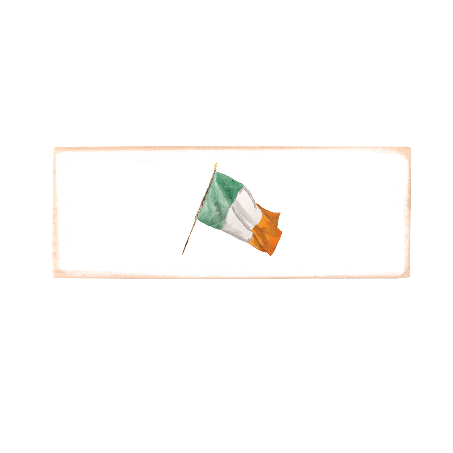 ireland flag wood block rectangle