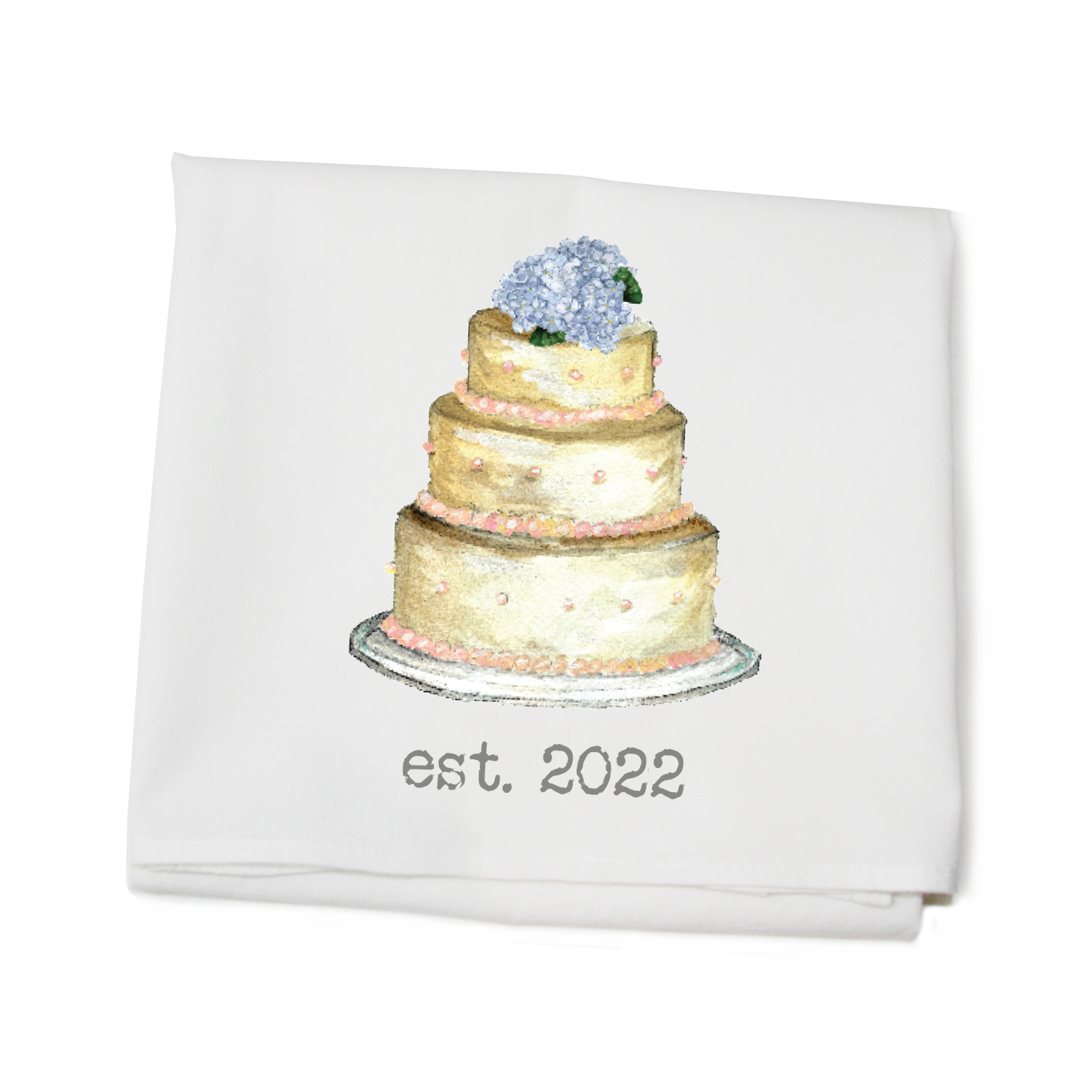 wedding cake date 2022 flour sack towel