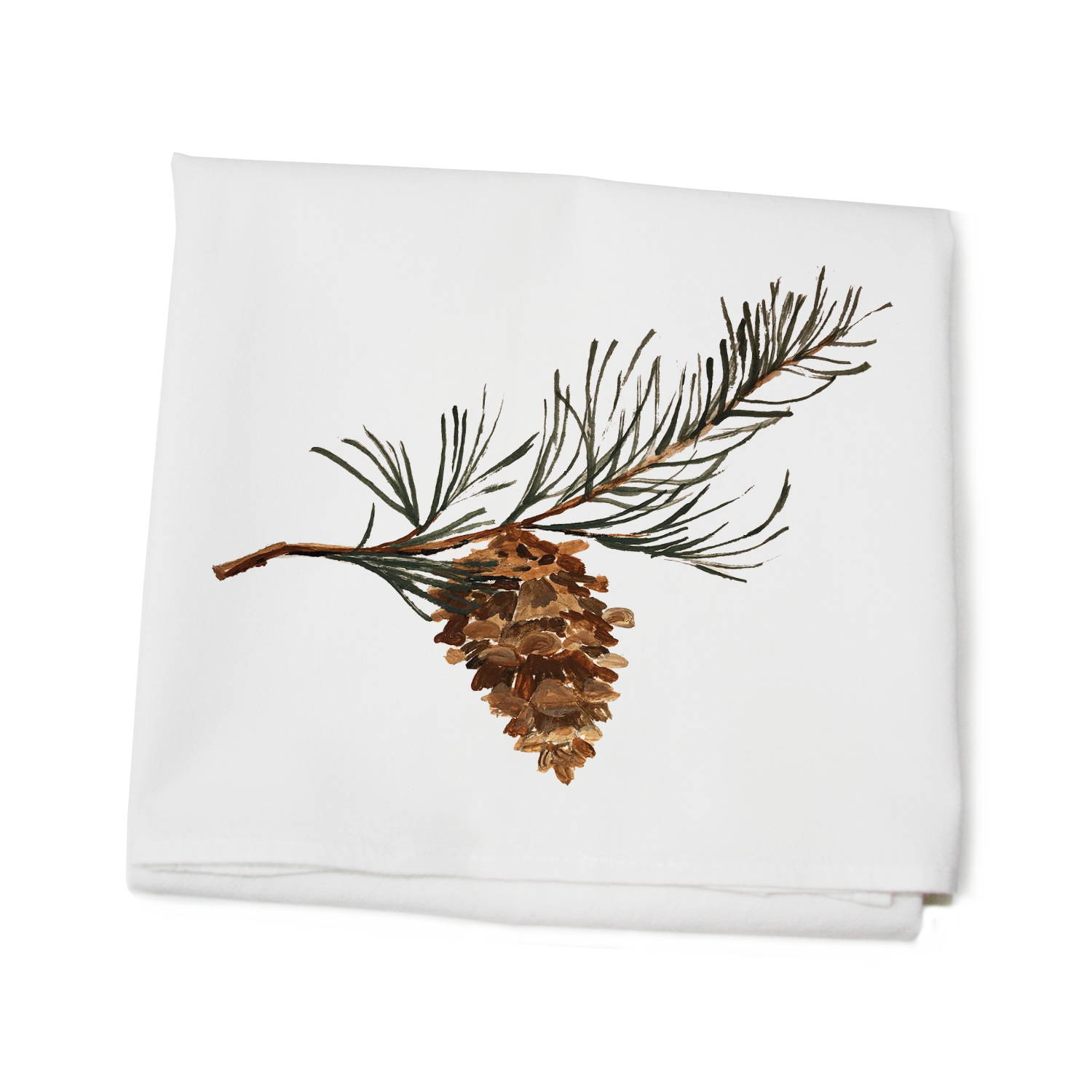 pinecone flour sack towel
