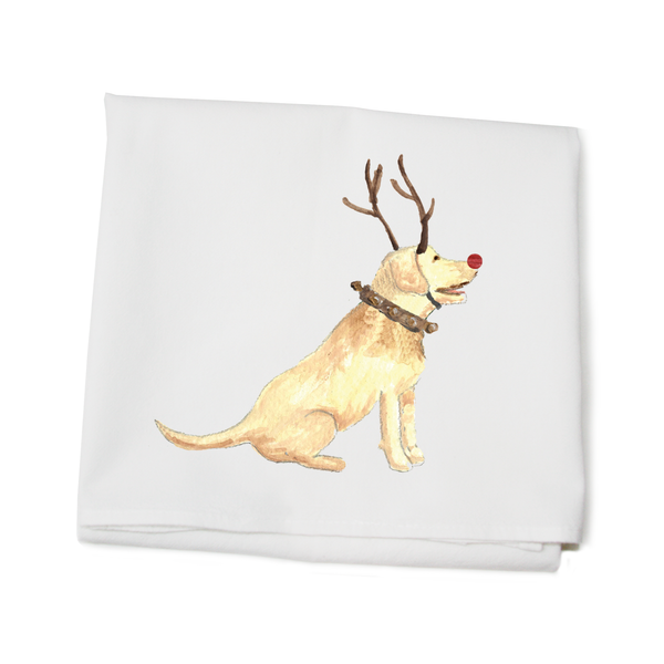 yellow lab with red nose large rectangle pillow - Tina Labadini