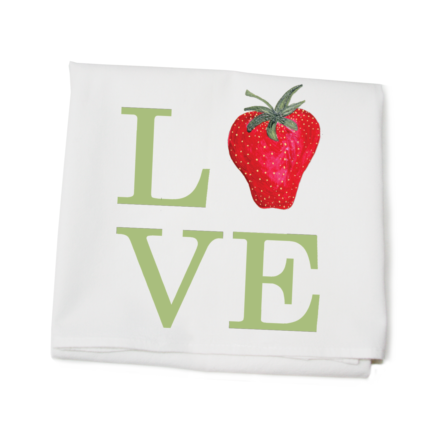 love strawberry flour sack towel