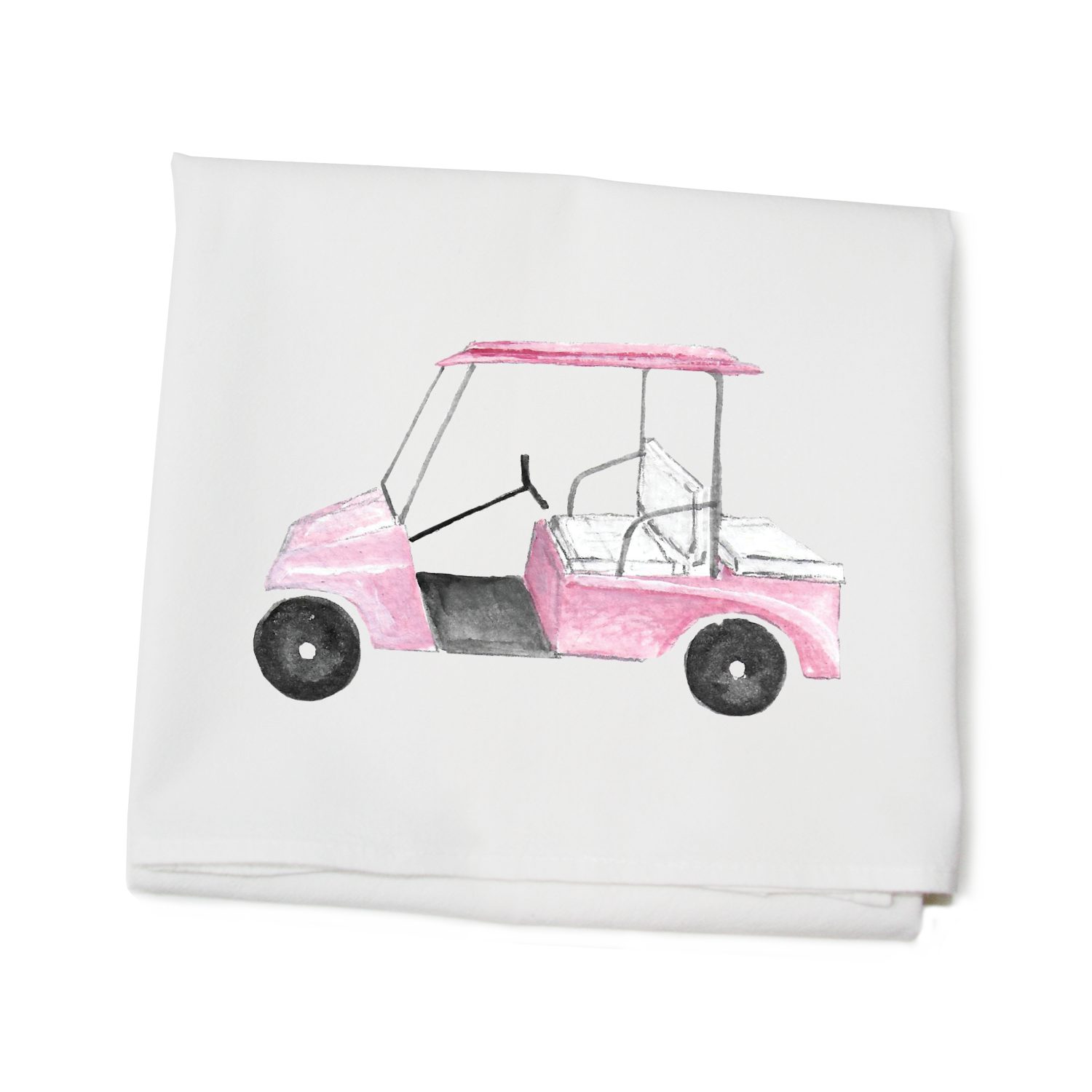 golf cart pink flour sack towel