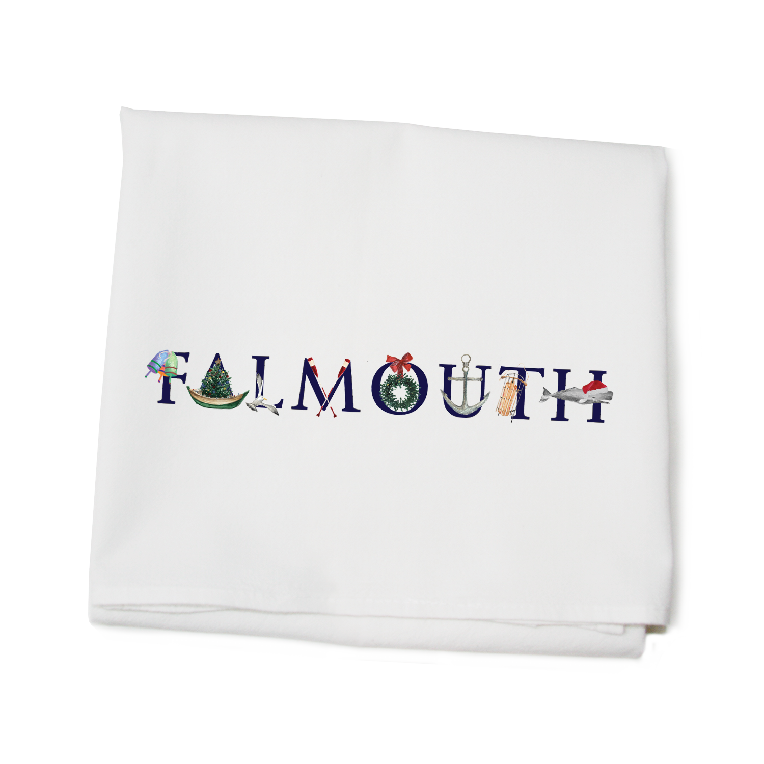 falmouth holiday flour sack towel