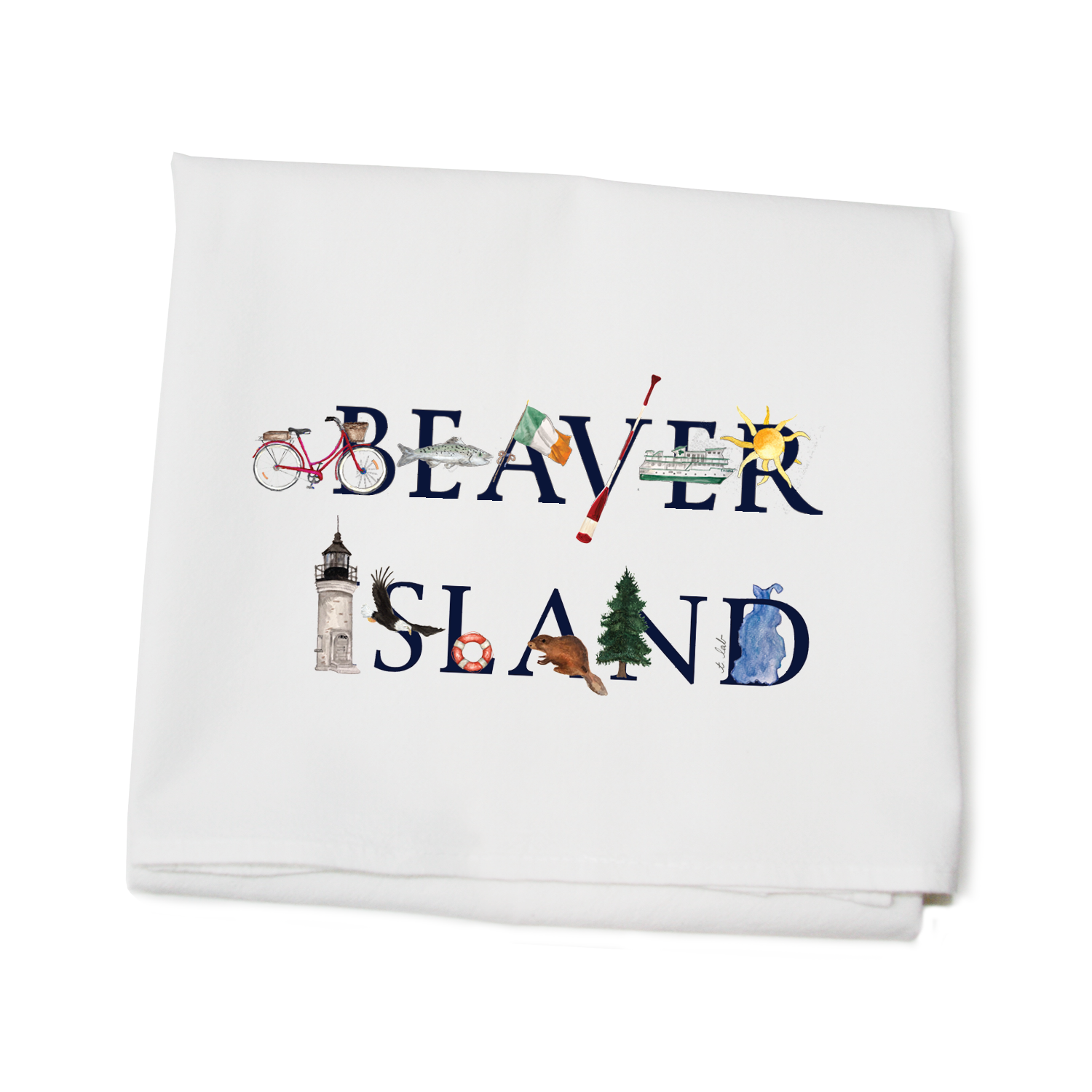 beaver island flour sack towel