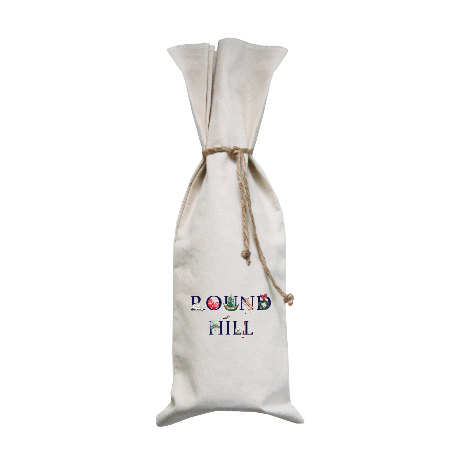 round hill winter holiday wine bag