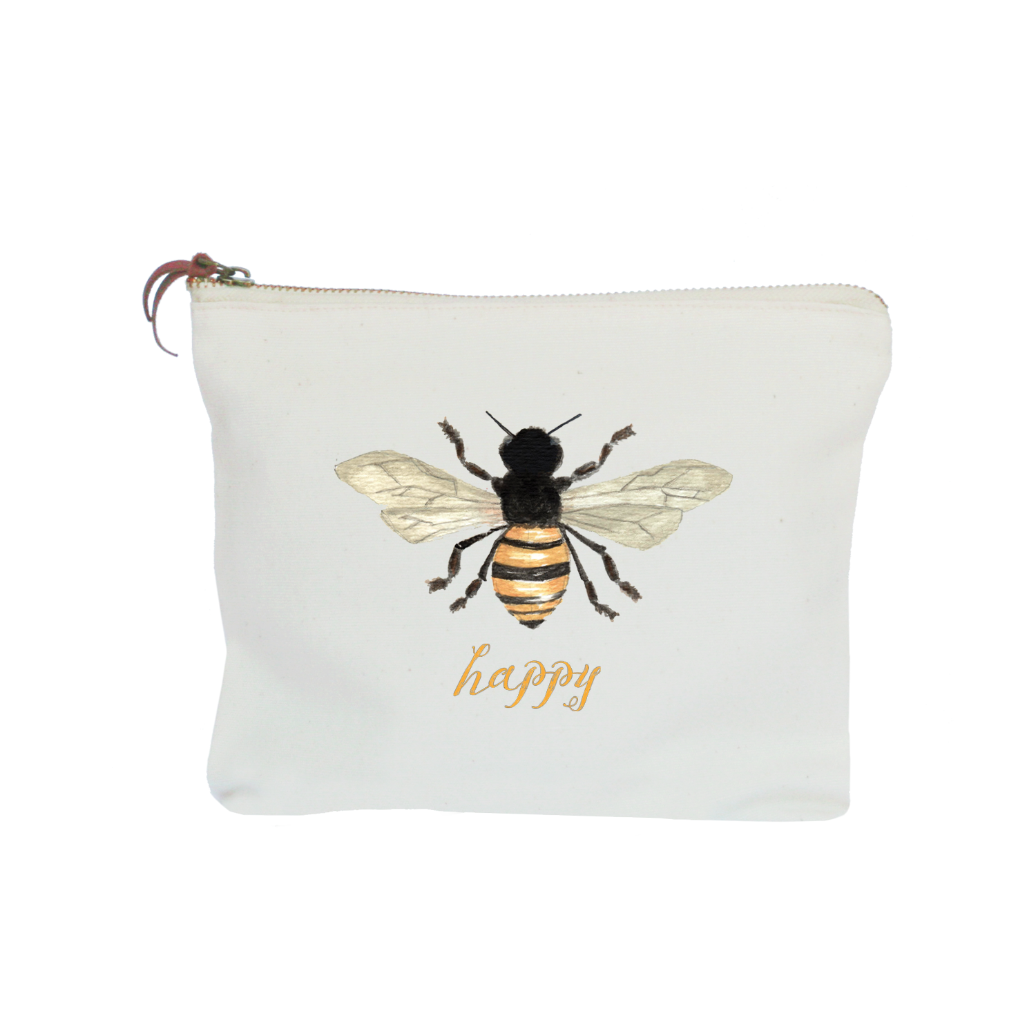 bee happy zipper pouch