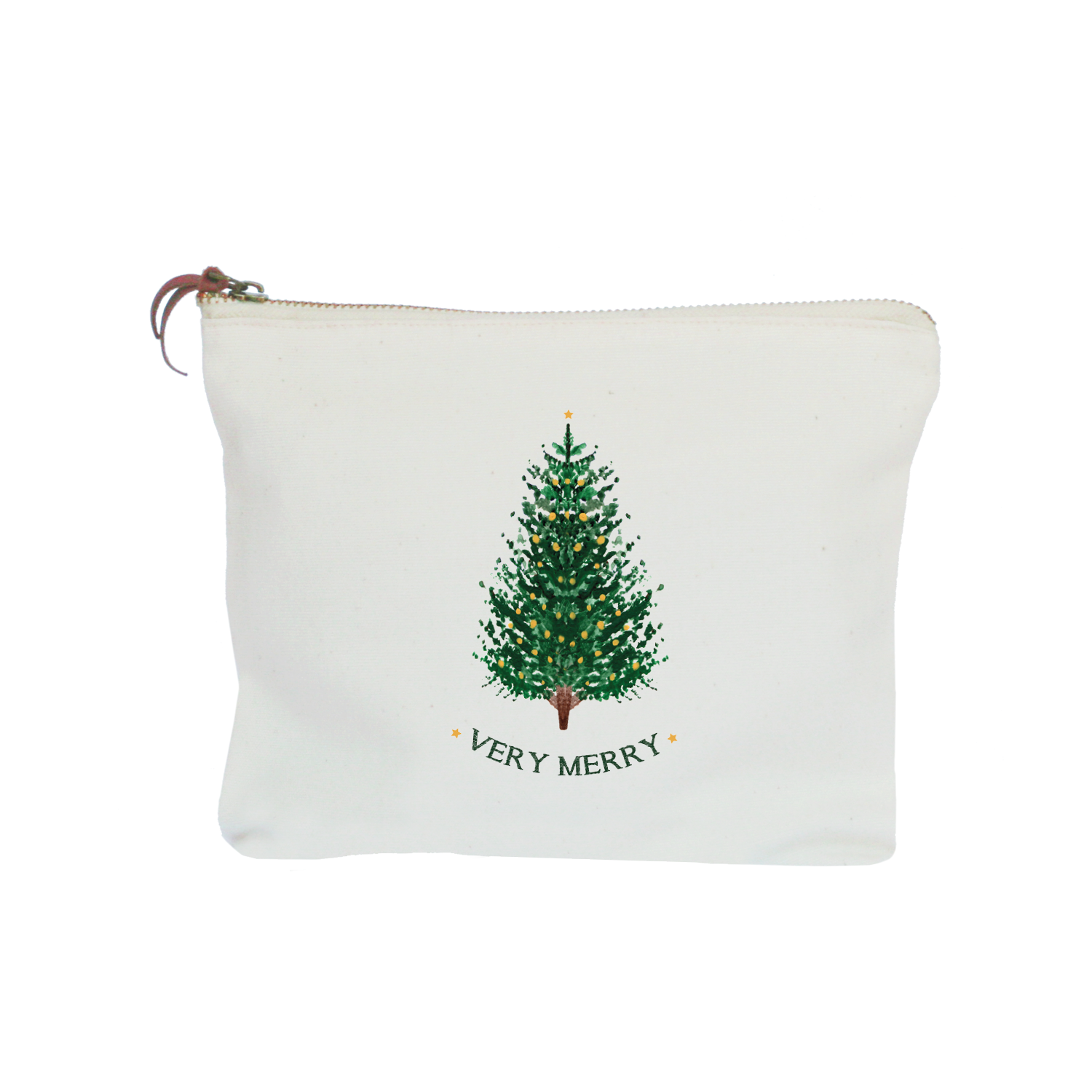 very merry christmas tree zipper pouch