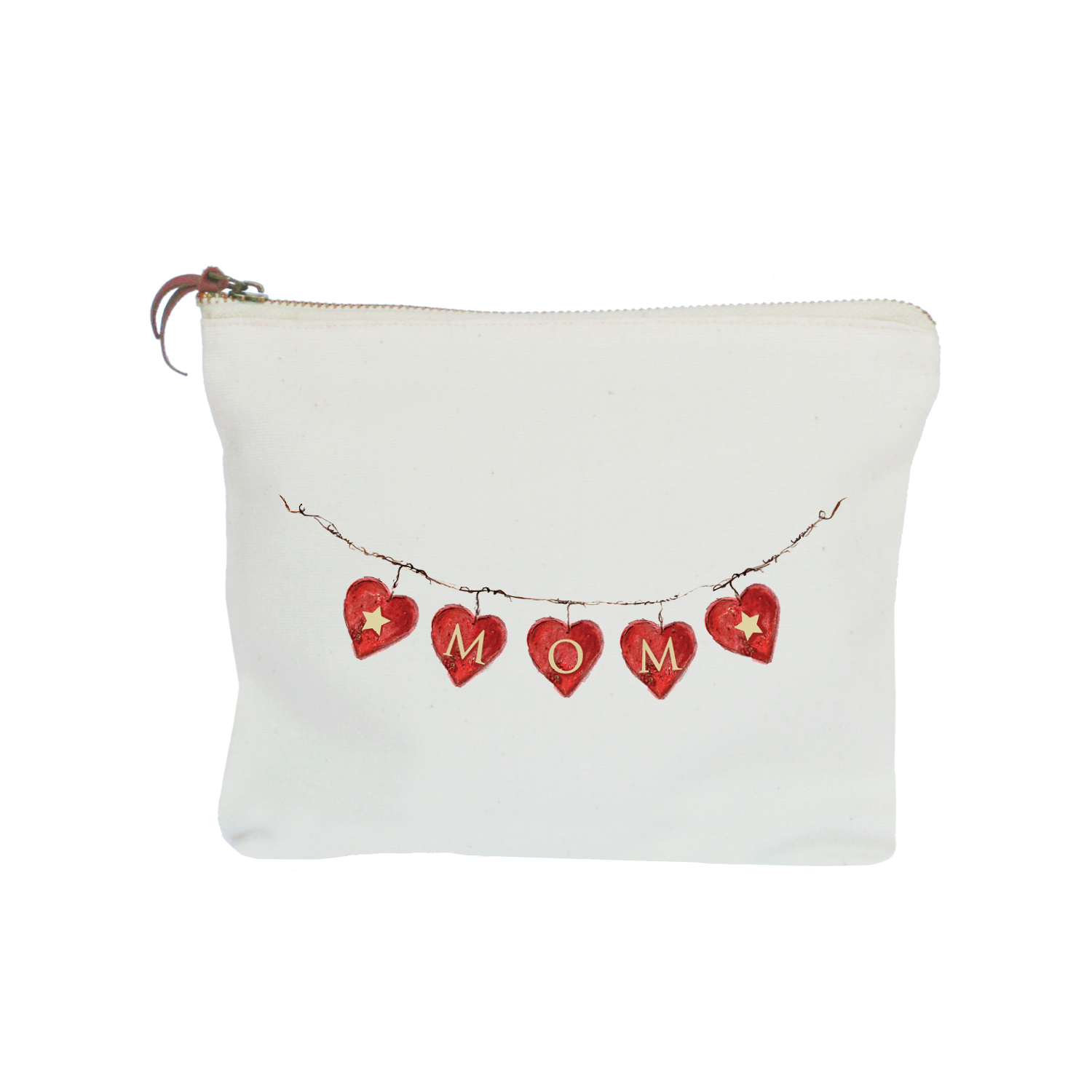 hearts on wire mom zipper pouch
