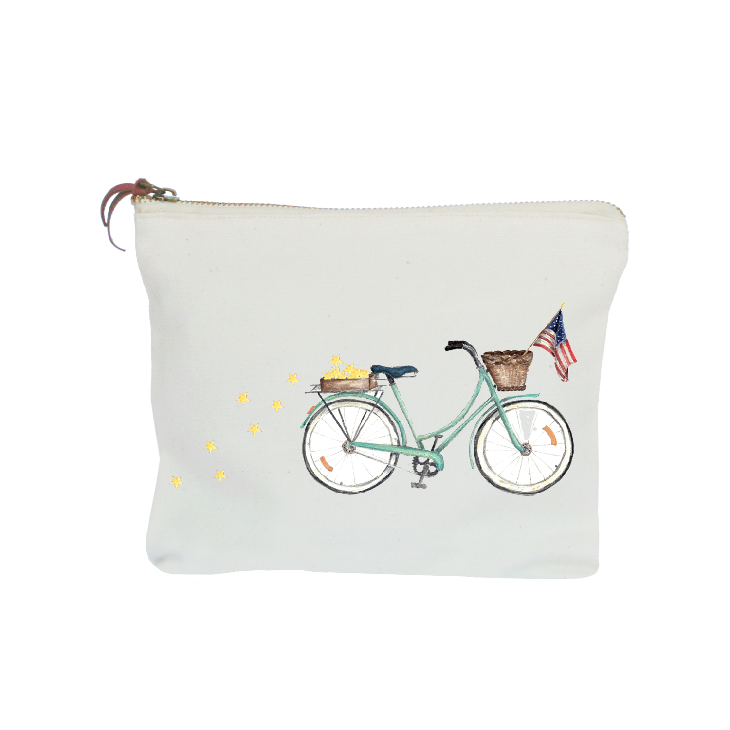 patriotic bike zipper pouch