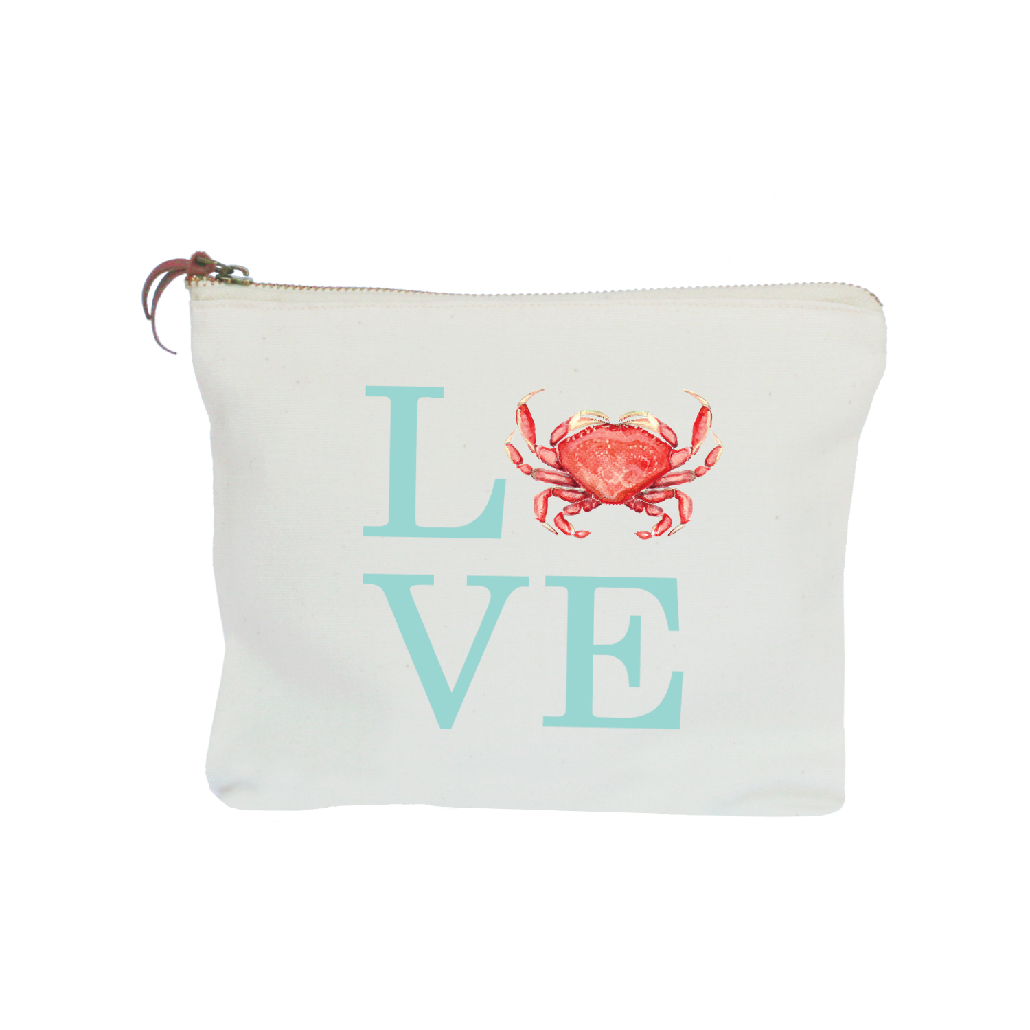love crab zipper pouch