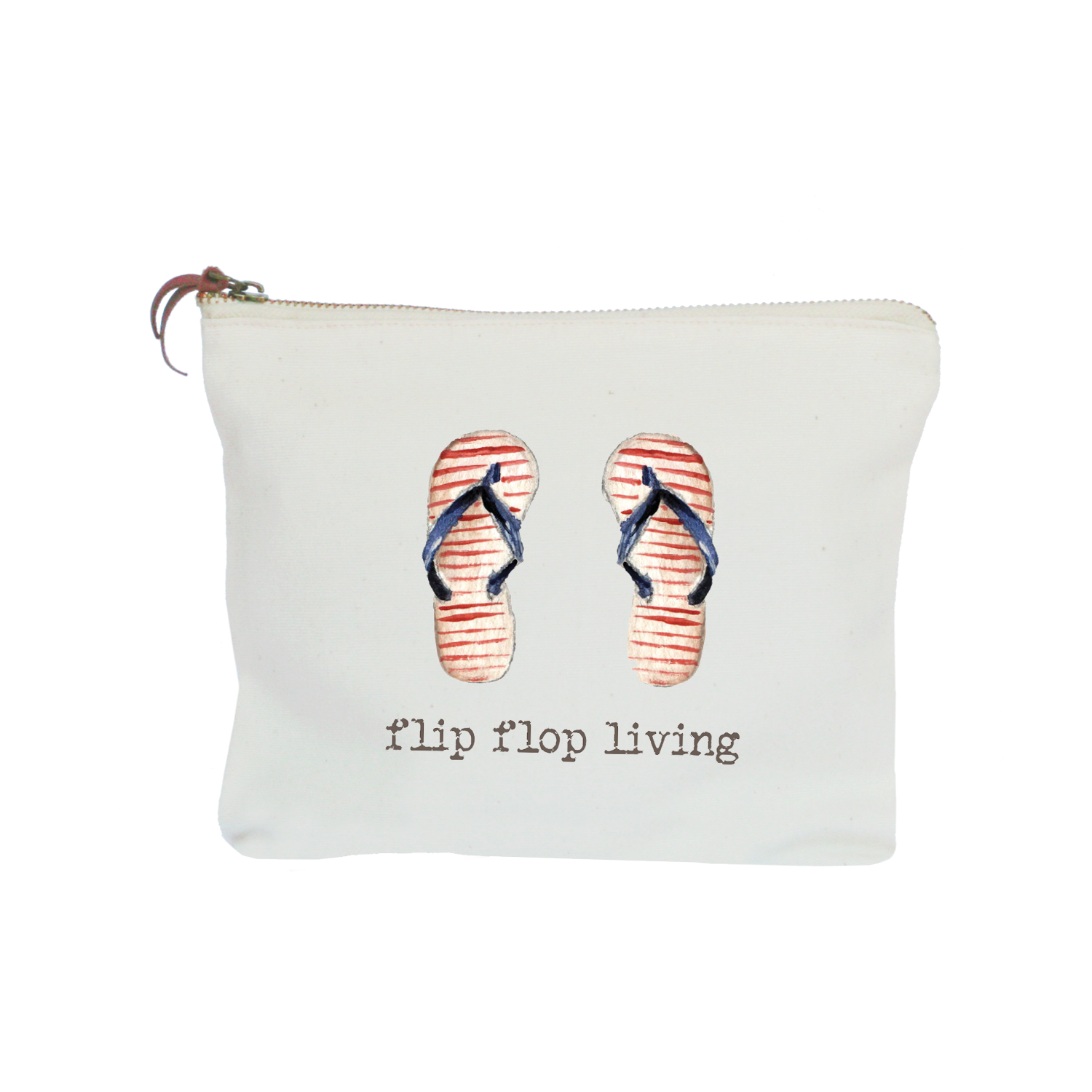 flip flop living zipper pouch