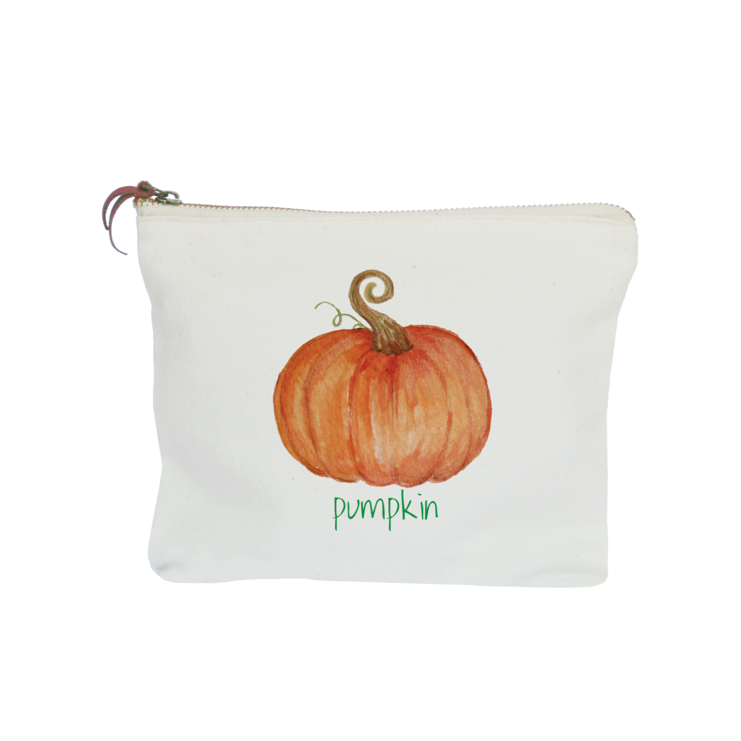 Pumpkin with pumpkin text zipper pouch