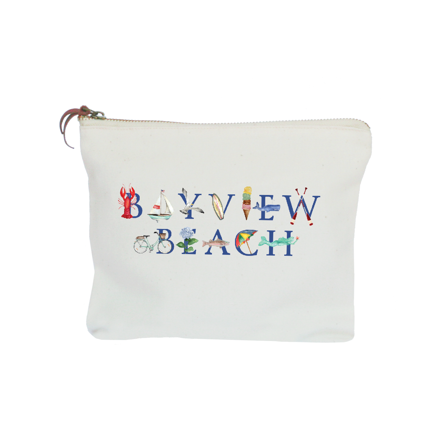 bayview beach zipper pouch