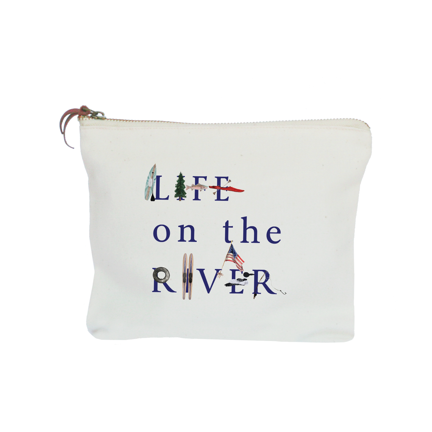 life on the river zipper pouch