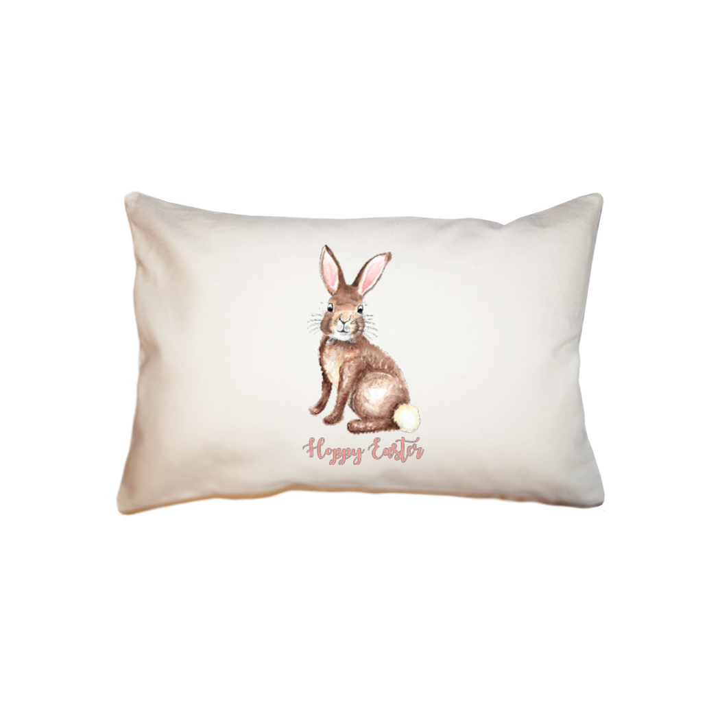 brown bunny with hoppy easter small accent pillow