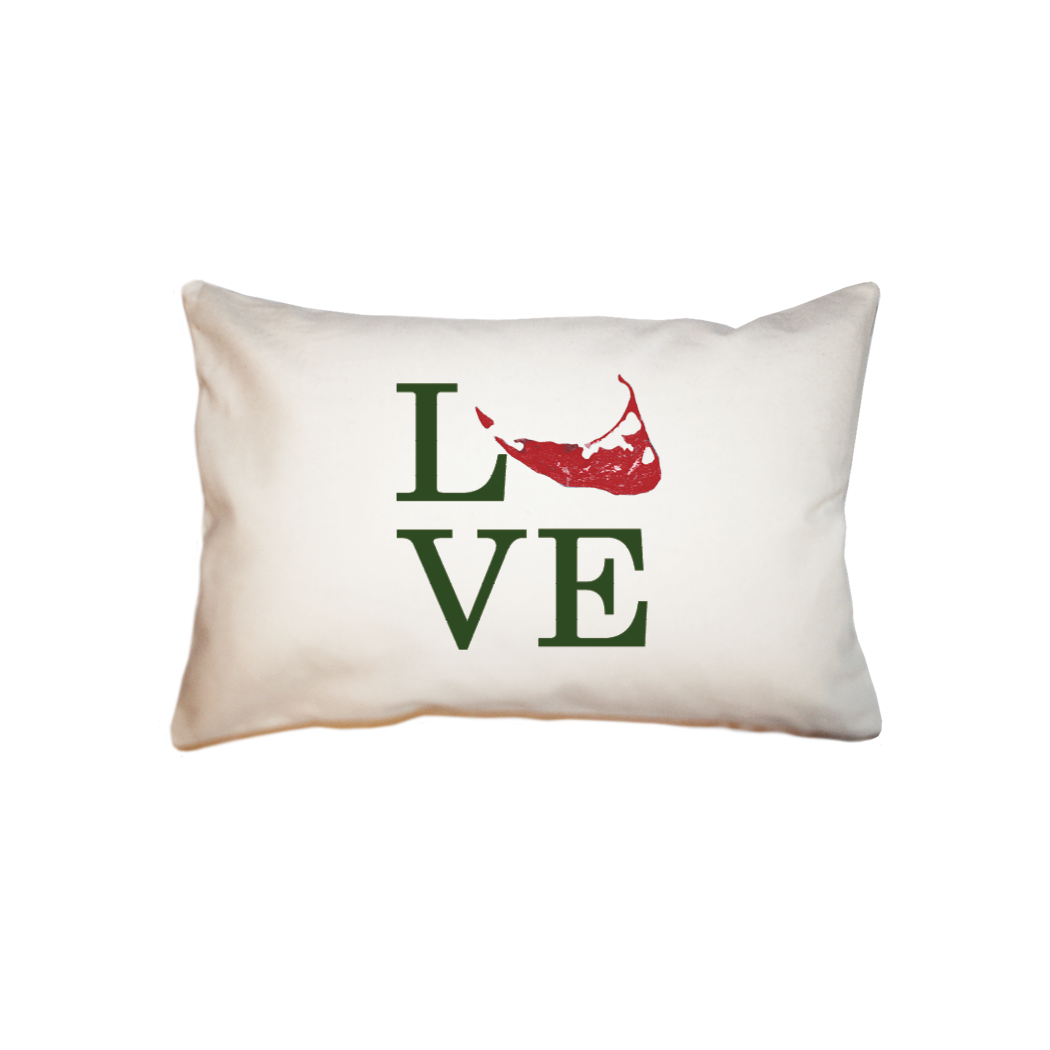 love nantucket island in red and green small accent pillow