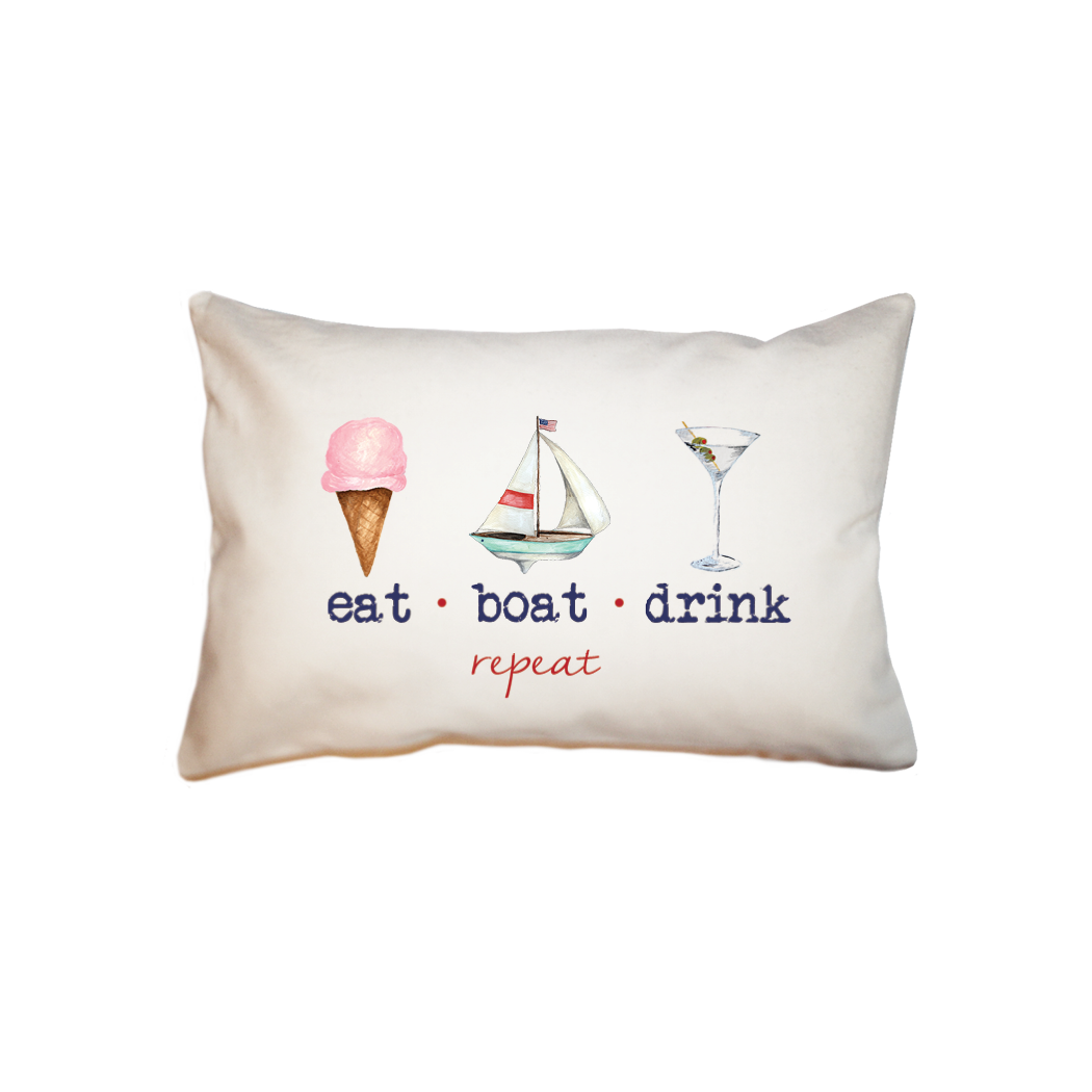 eat boat drink repeat  small accent pillow