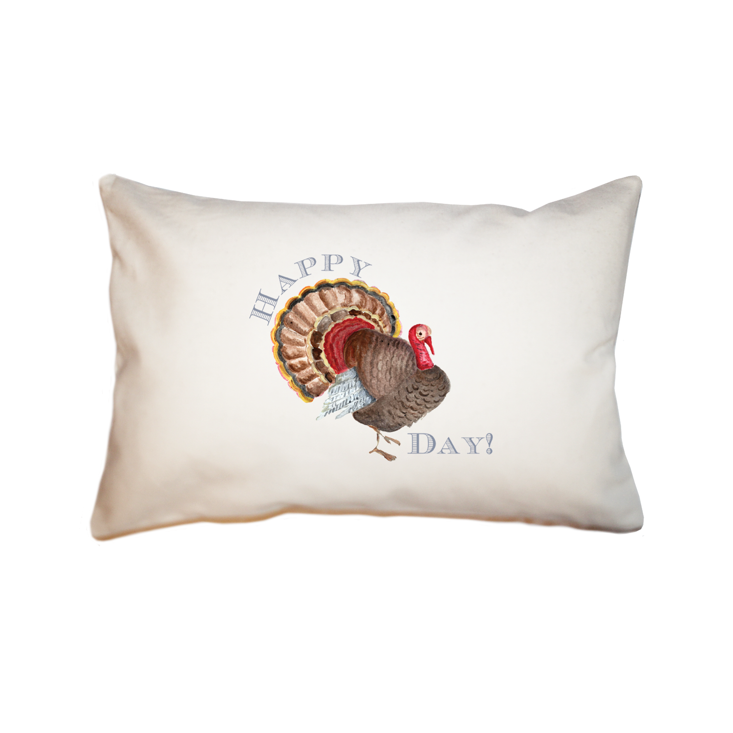 happy turkey day large rectangle pillow