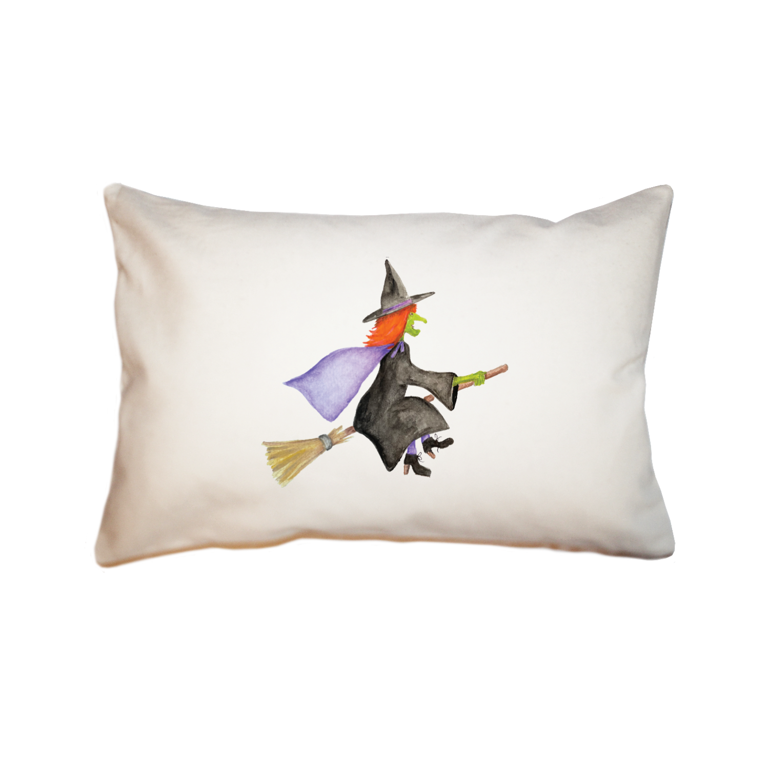 witch flying large rectangle pillow