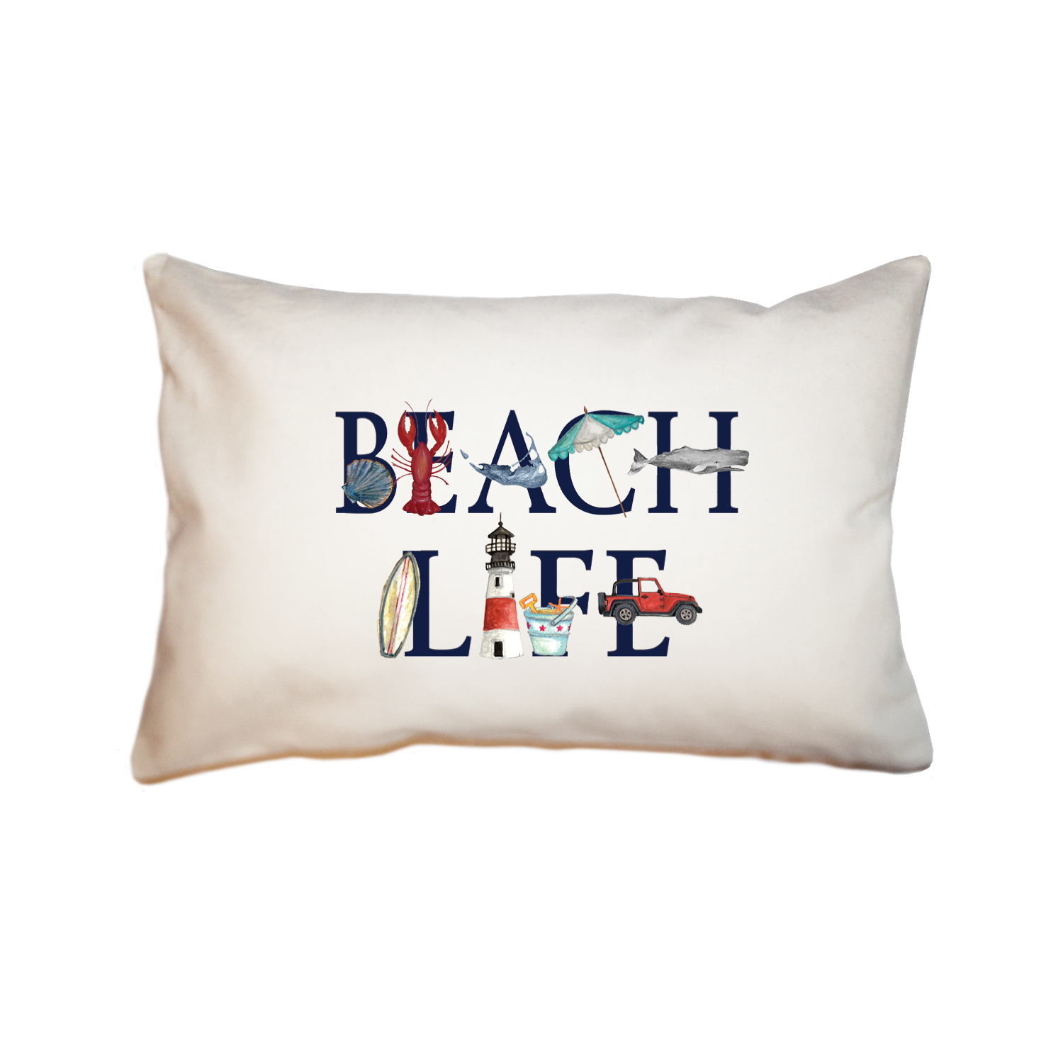 beach life nantucket large rectangle pillow