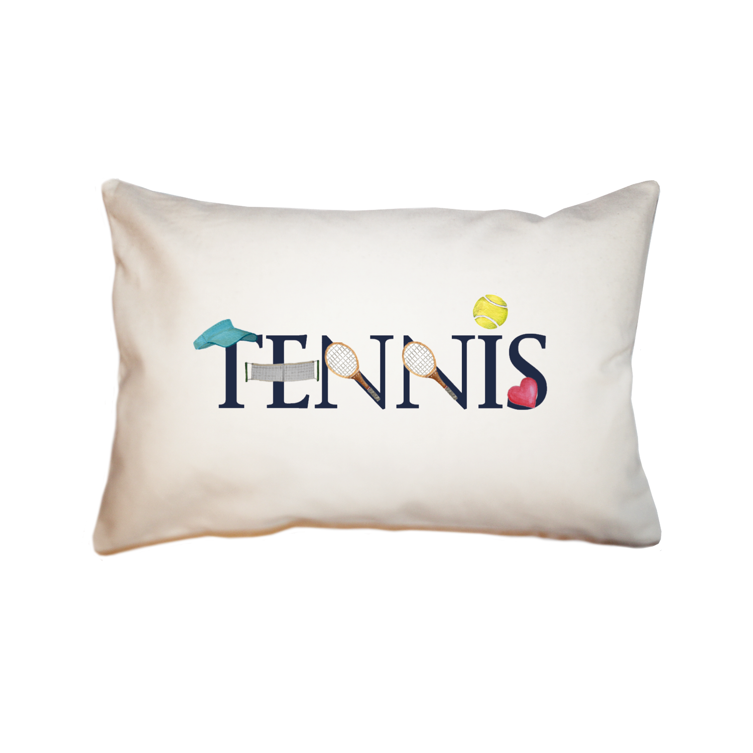 tennis illu-stated large rectangle pillow