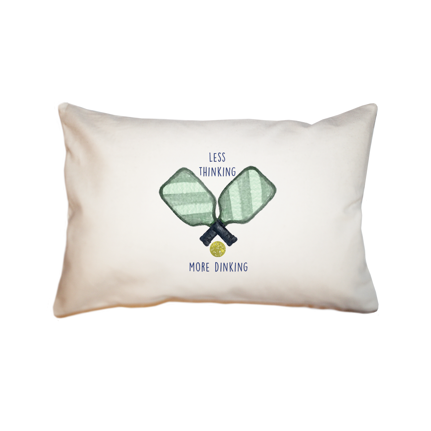 less thinking more dinking with ball large rectangle pillow