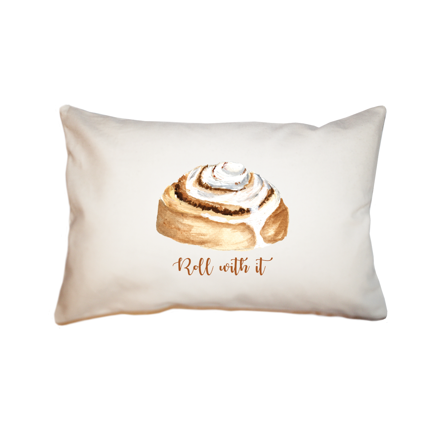 roll with it cinnamon bun large rectangle pillow
