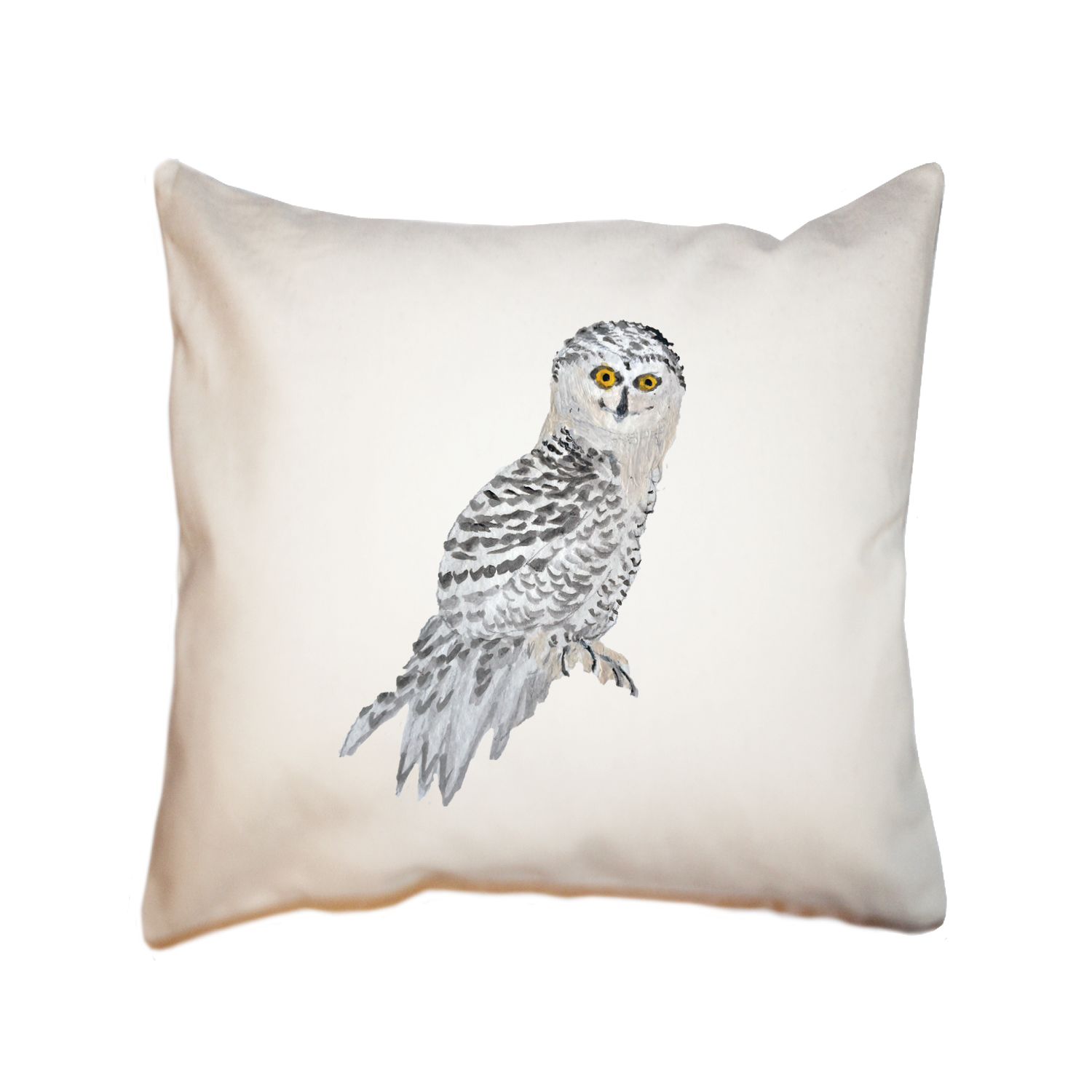 snowy owl square pillow