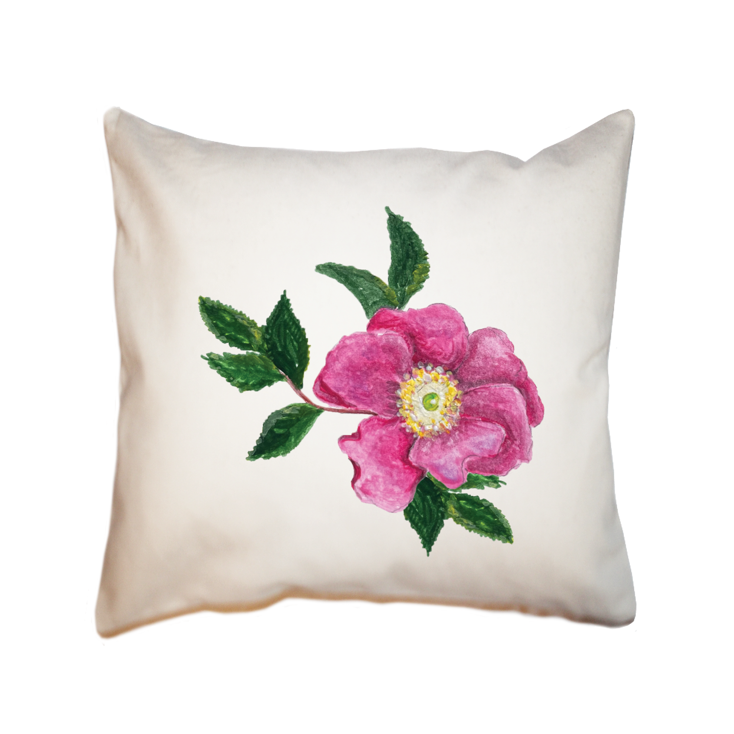 rugosa rose square pillow