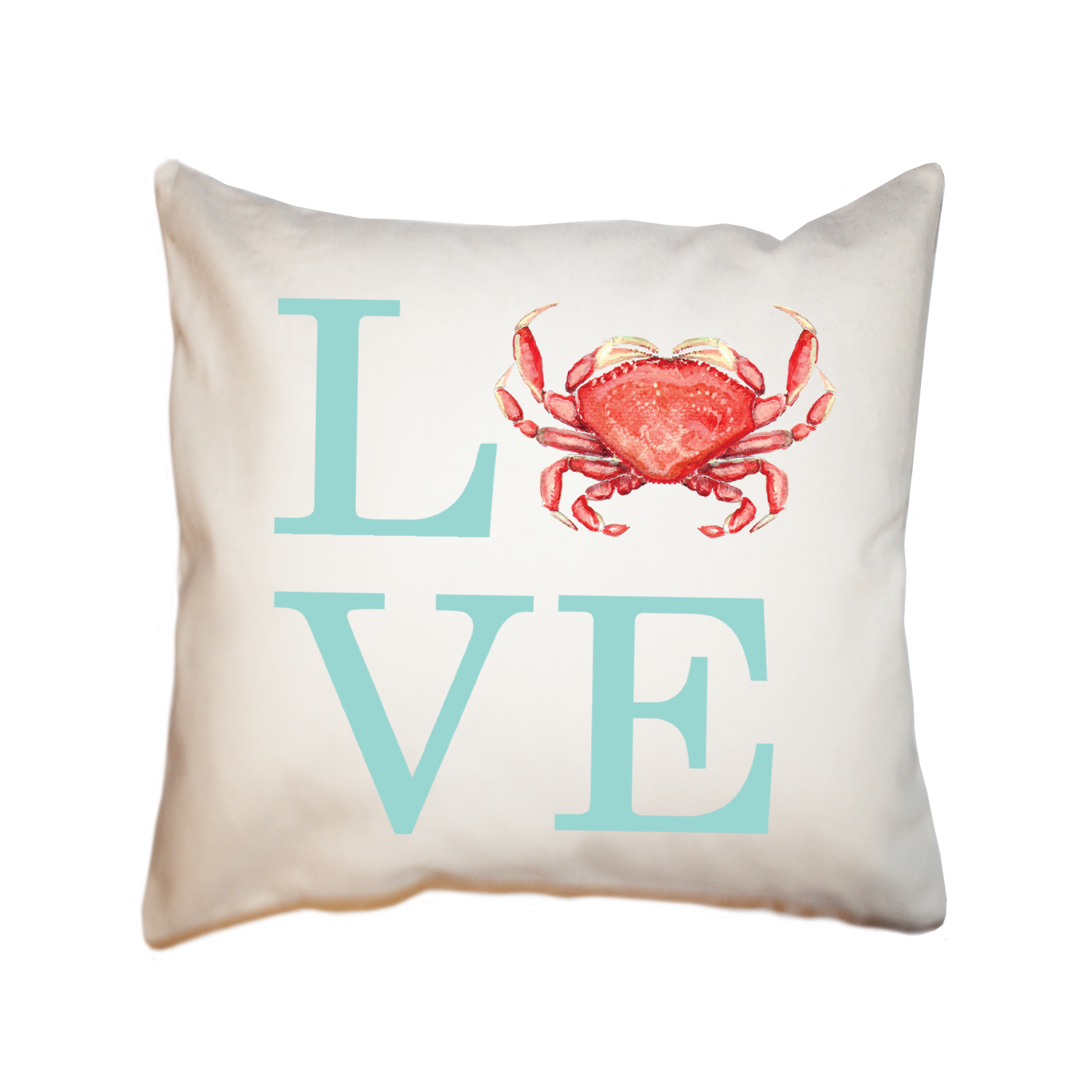love crab square pillow