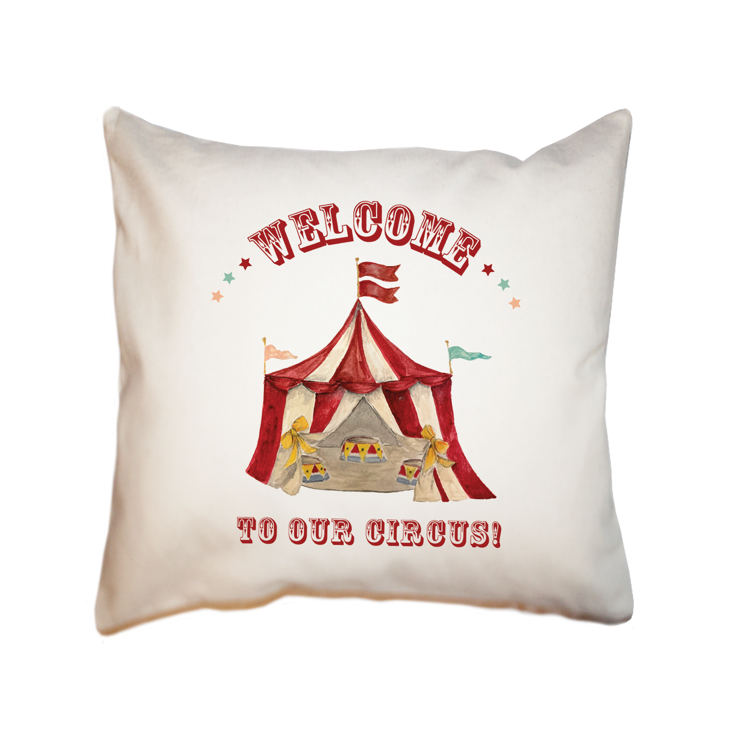 welcome to our circus square pillow