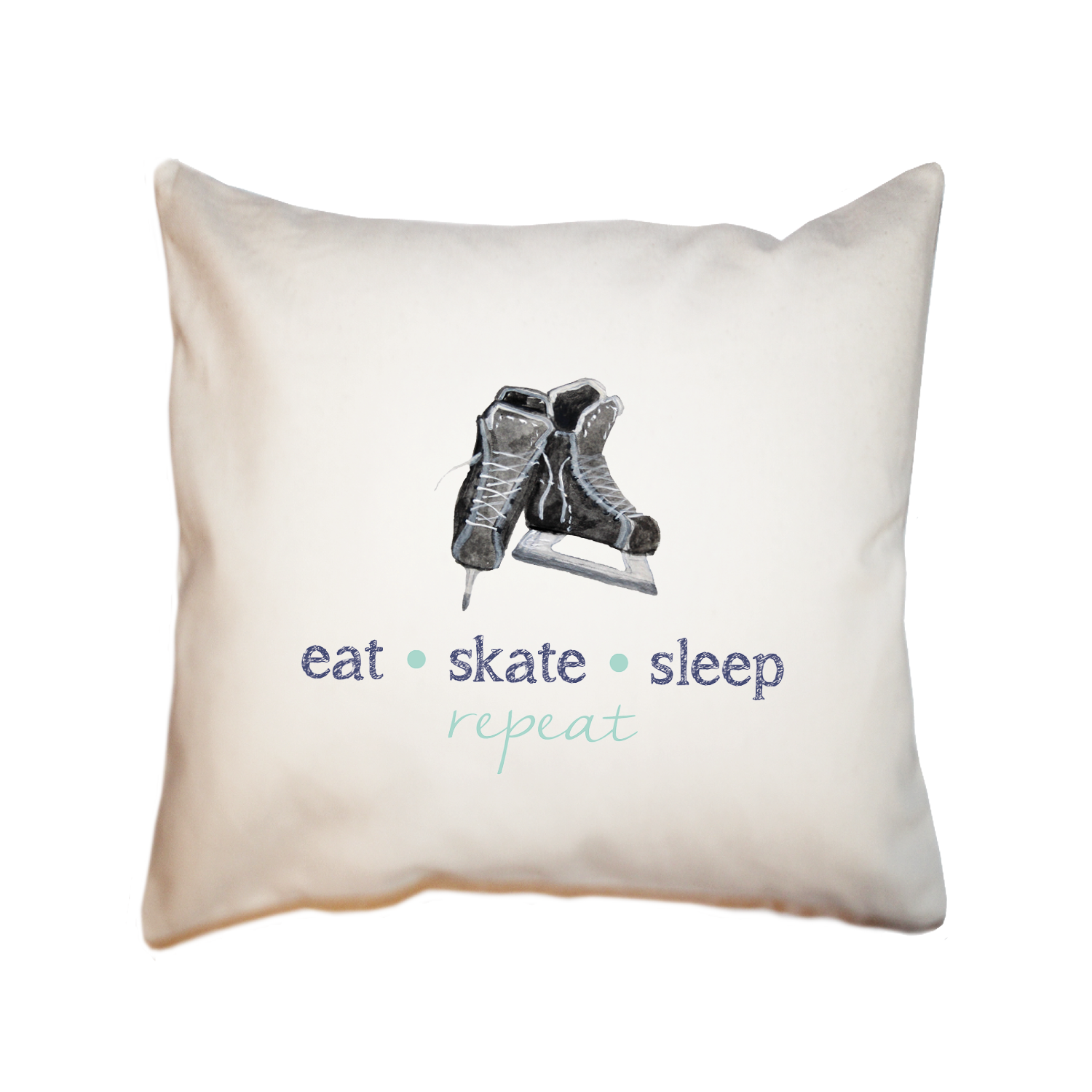 eat skate sleep repeat square pillow