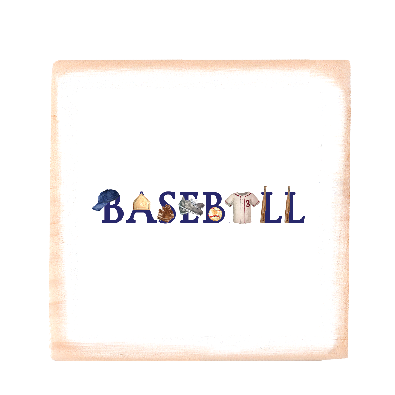 baseball square wood block