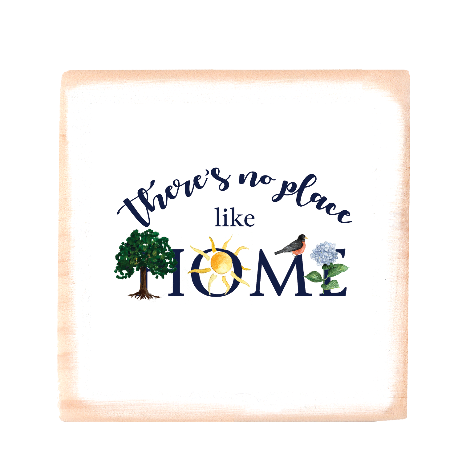 no place like home summer square wood block