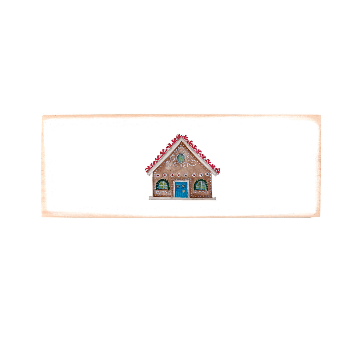 gingerbread house wood block rectangle