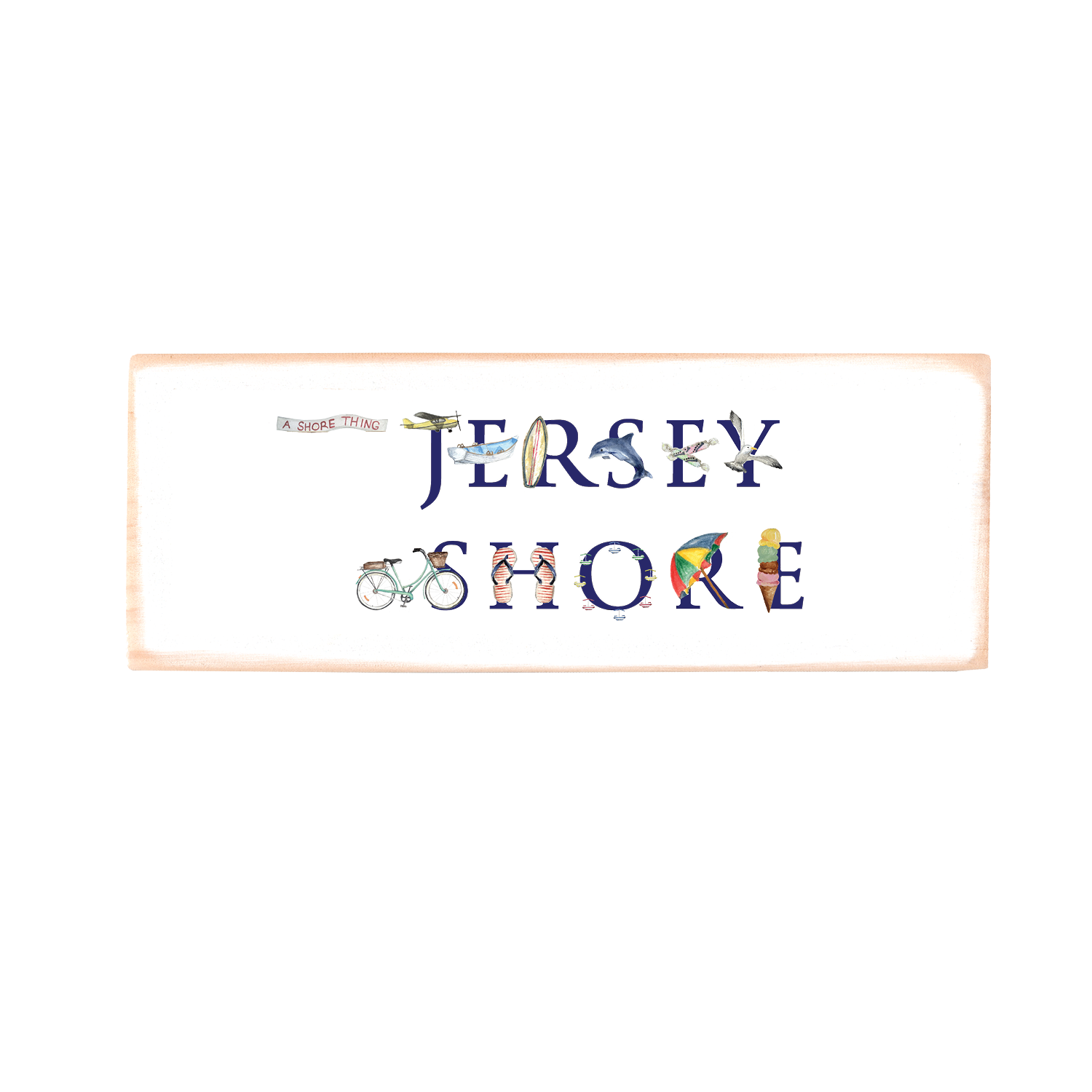 jersey shore rectangle wood block