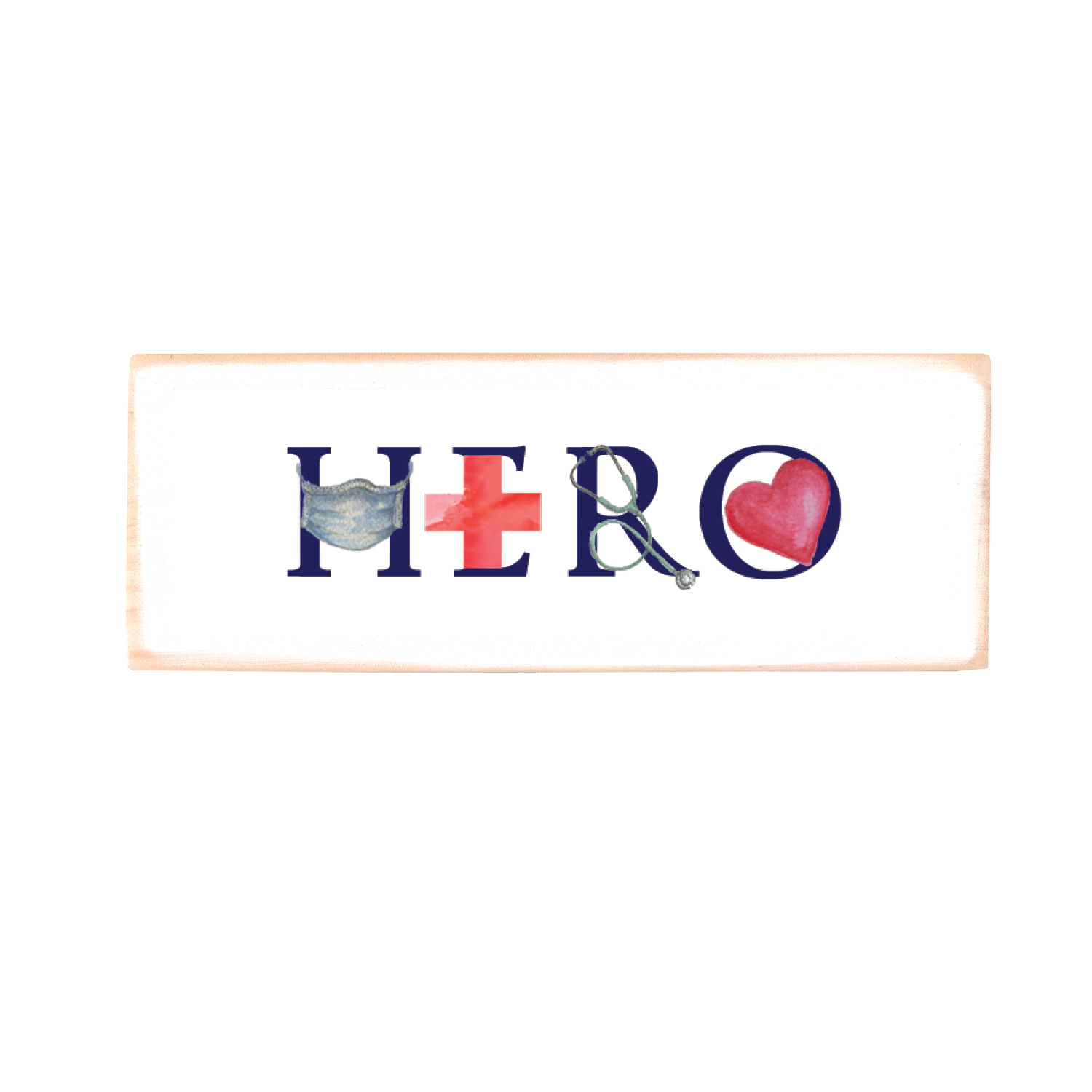 hero medical rectangle wood block