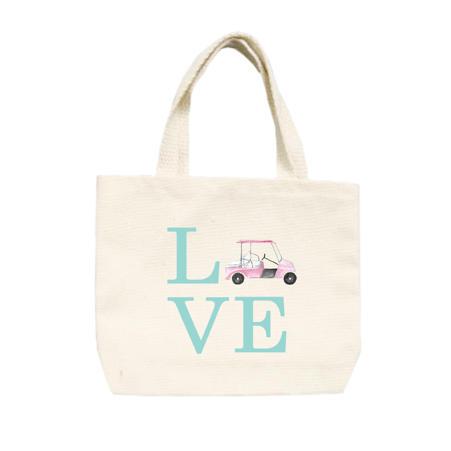 love pink golf cart small tote