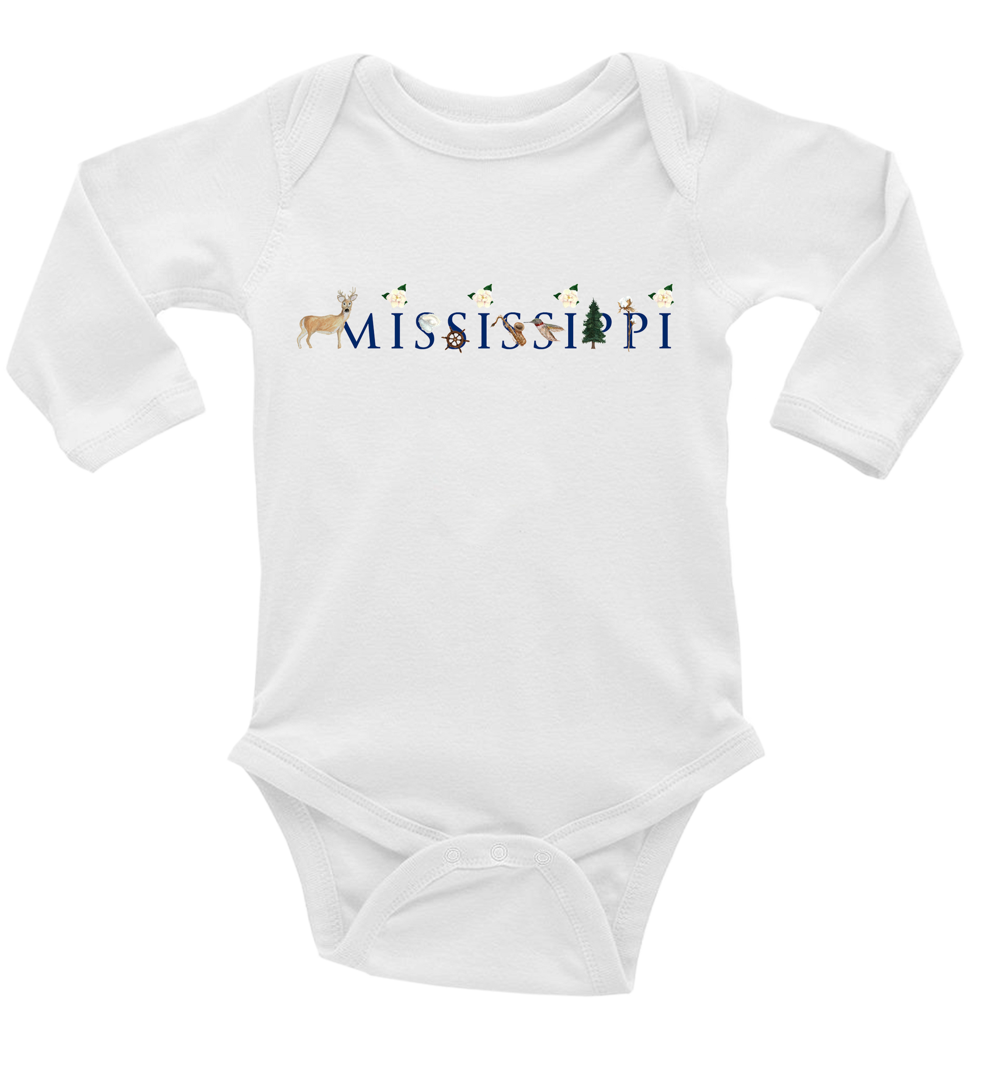 Mississippi baby snap up long sleeve