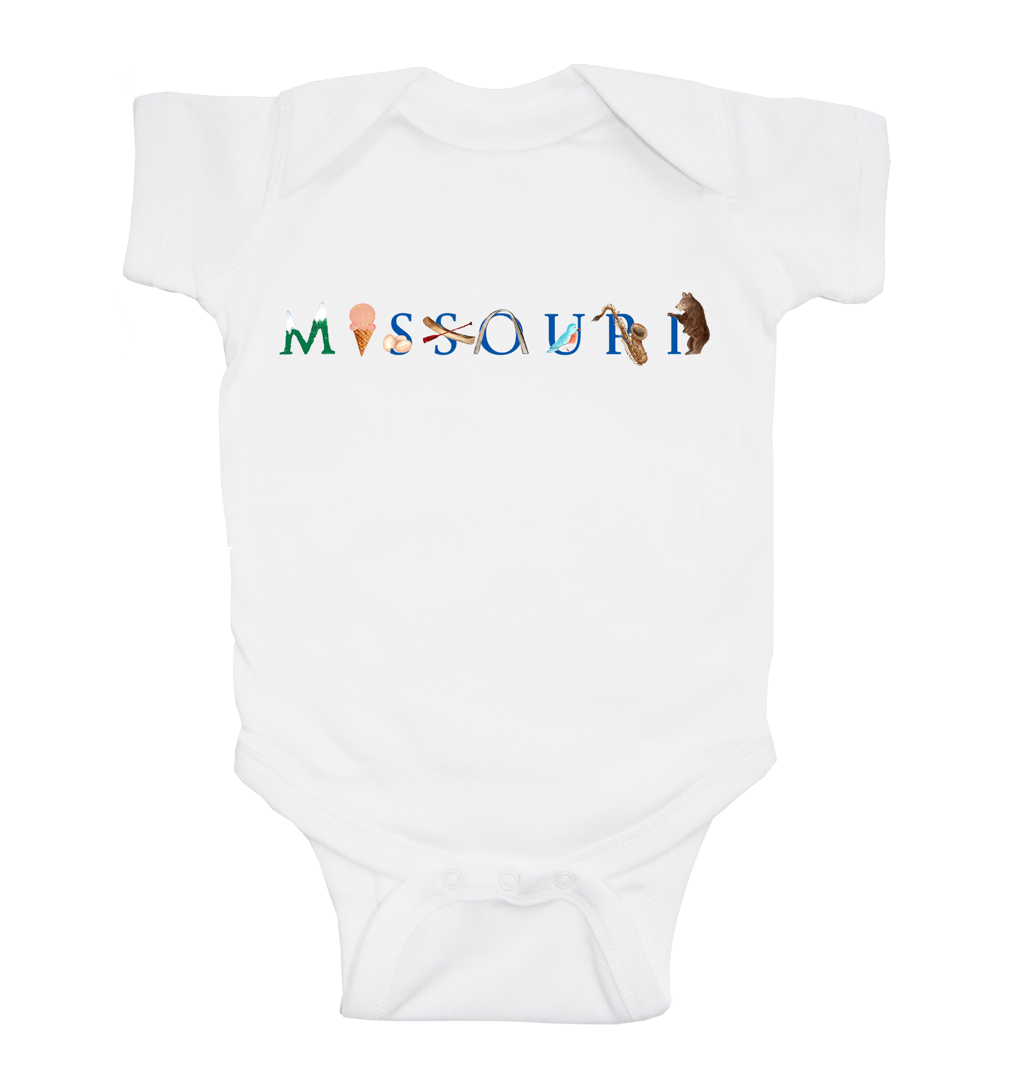 Missouri baby snap up short sleeve