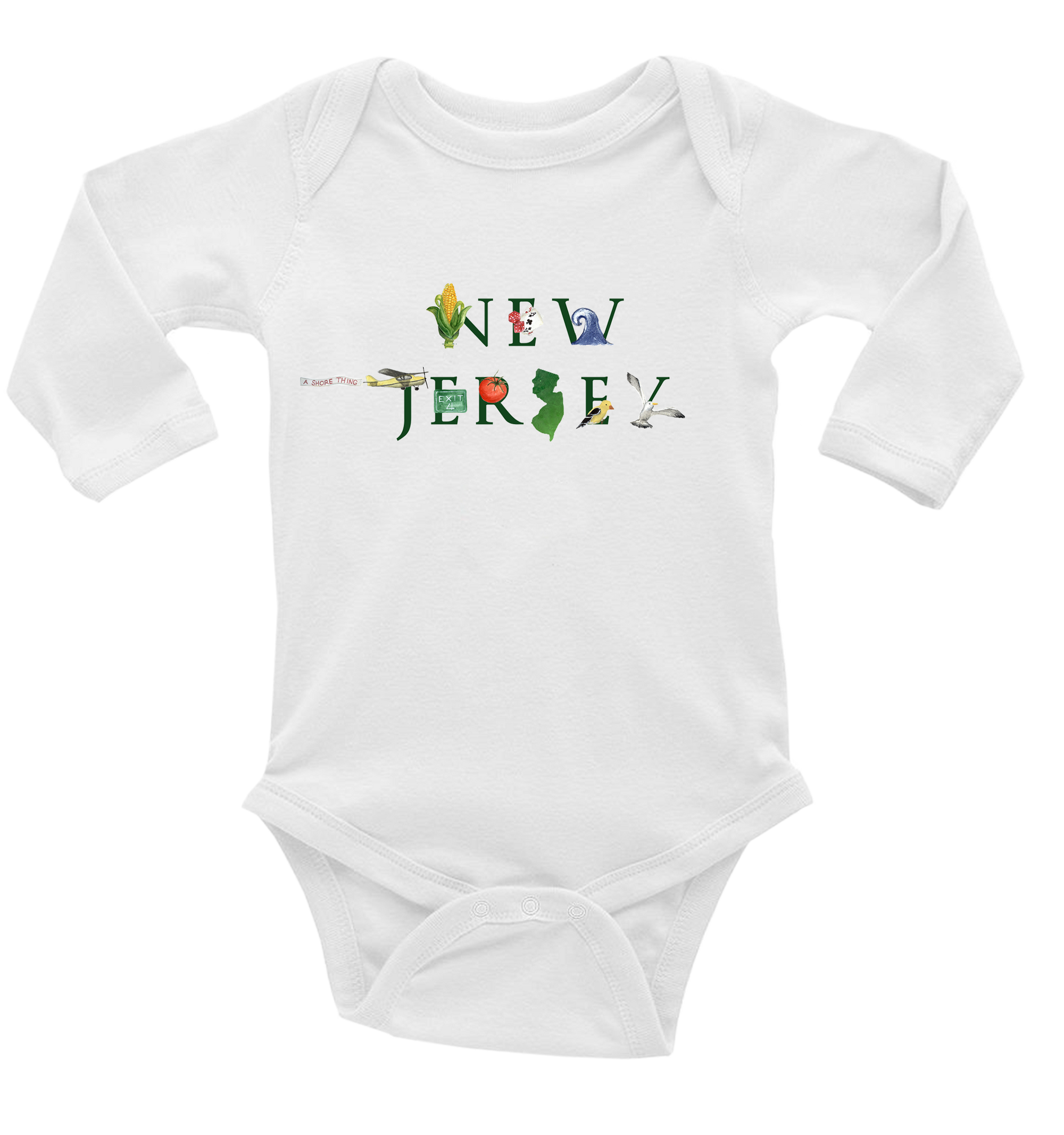 New Jersey baby snap up long sleeve