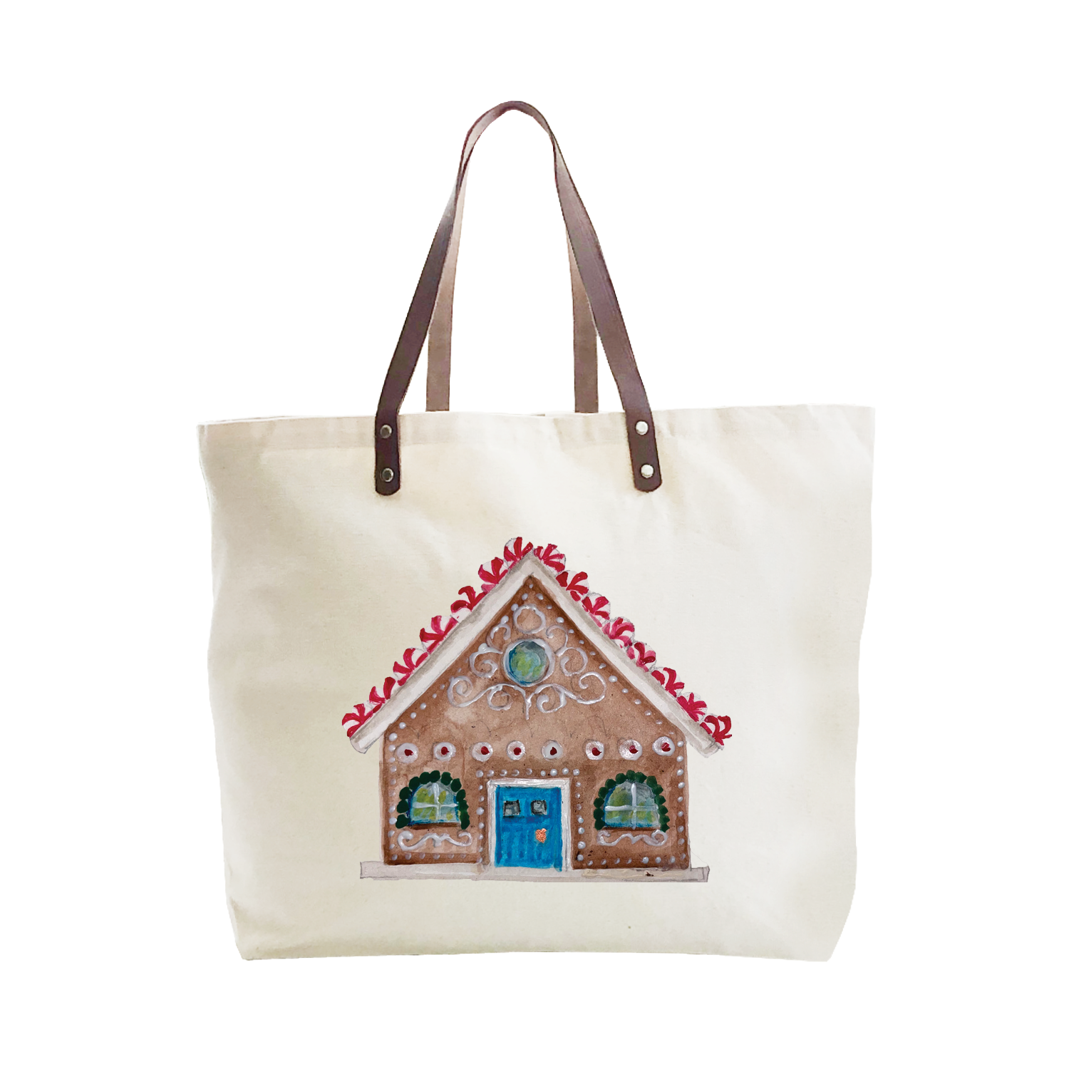 gingerbread house large tote