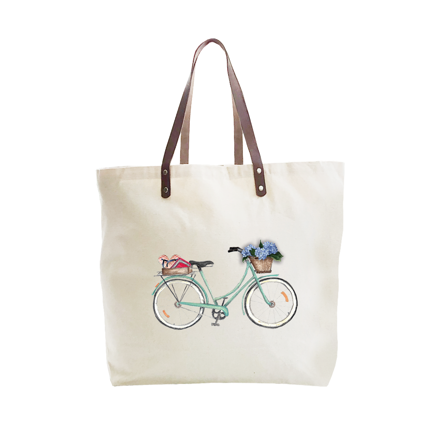 bike with books on back large tote