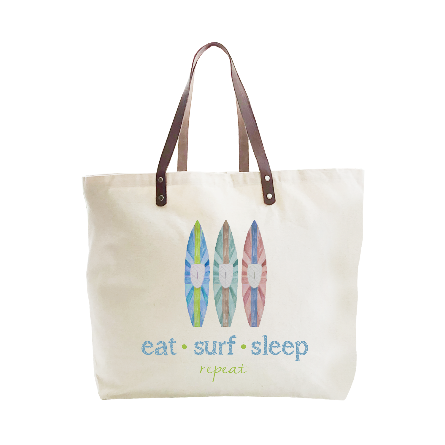 eat surf sleep repeat large tote