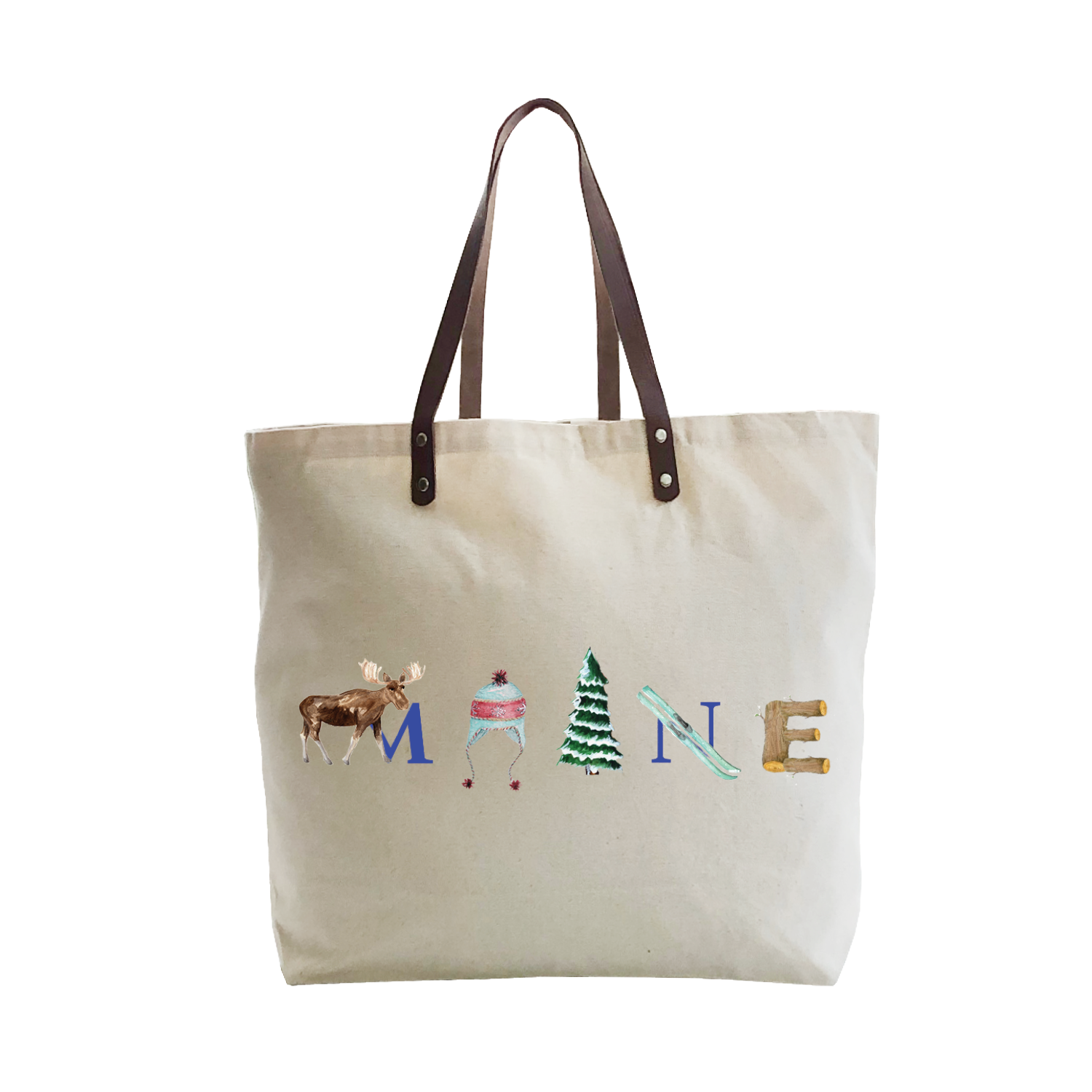 maine winter large tote