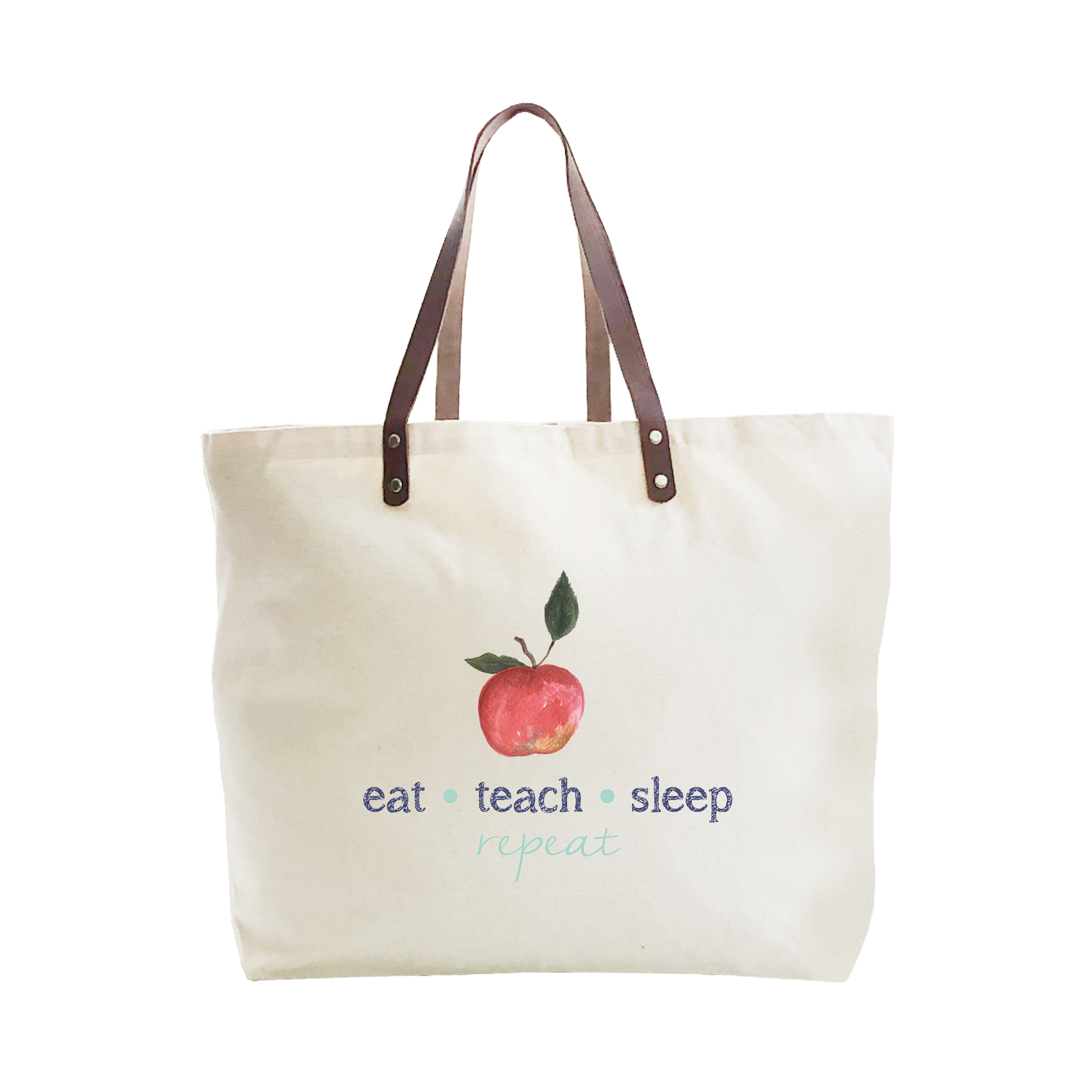 eat teach sleep repeat large tote